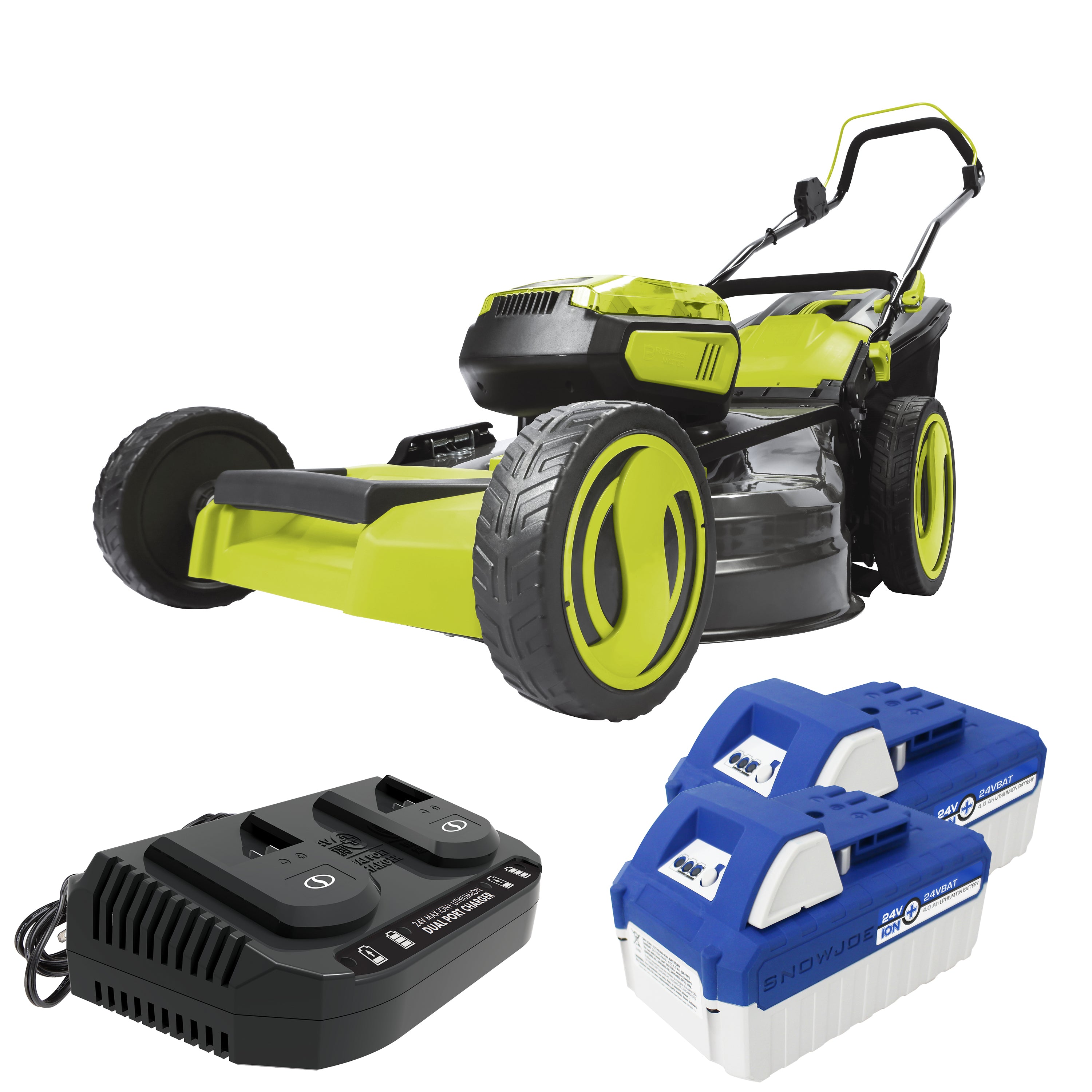Sun Joe 24V-X2-21LM 48-Volt* IONMAX Cordless Lawn Mower Kit W/ Collect