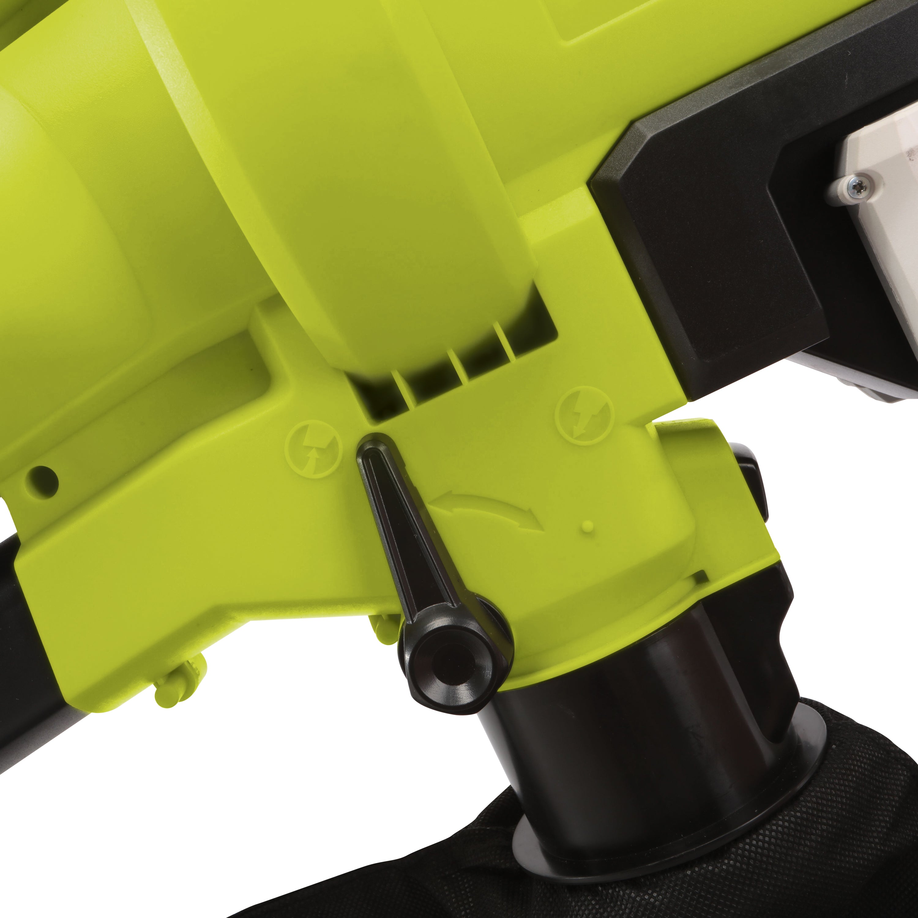 Close-up of the blower/vacuum selector.