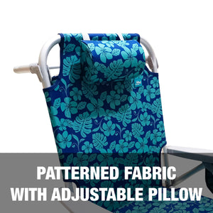 Patterned fabric with adjustable pillow.