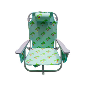 Front view of the Bliss Hammocks Backpack Aluminum Palm Tree Beach Chair.