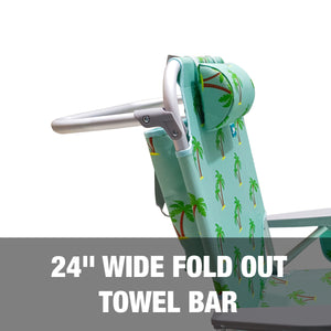24-inch wide fold out towel bar.