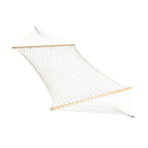 Bliss Hammocks 60-inch Wide White Cotton Rope Hammock.
