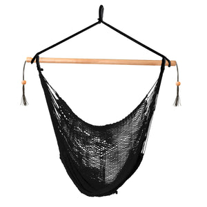 Bliss Hammocks 40-inch Black Island Rope Hammock Chair.
