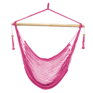Bliss Hammocks 40-inch Pink Island Rope Hammock Chair.