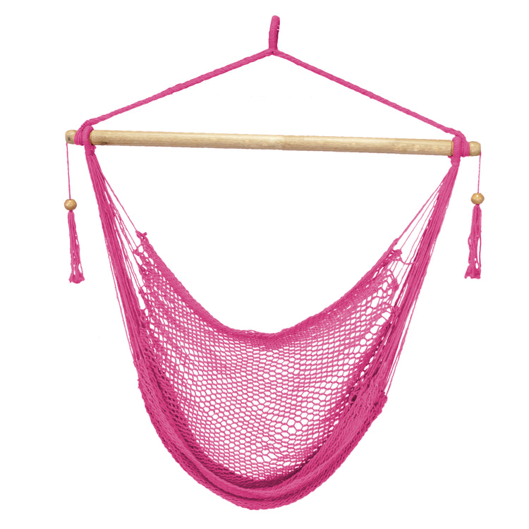 Bliss Hammocks 40-inch Pink Island Rope Hammock Chair.