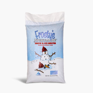 Front of the 40 pound ice and snow melt bag.