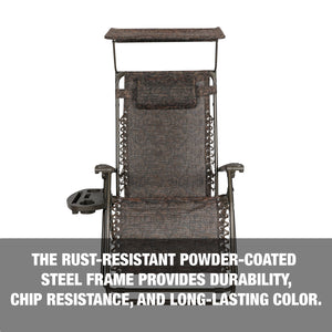 The rust-resistant powder-coated steel frame provides durability, chip resistance, and long-lasting color.