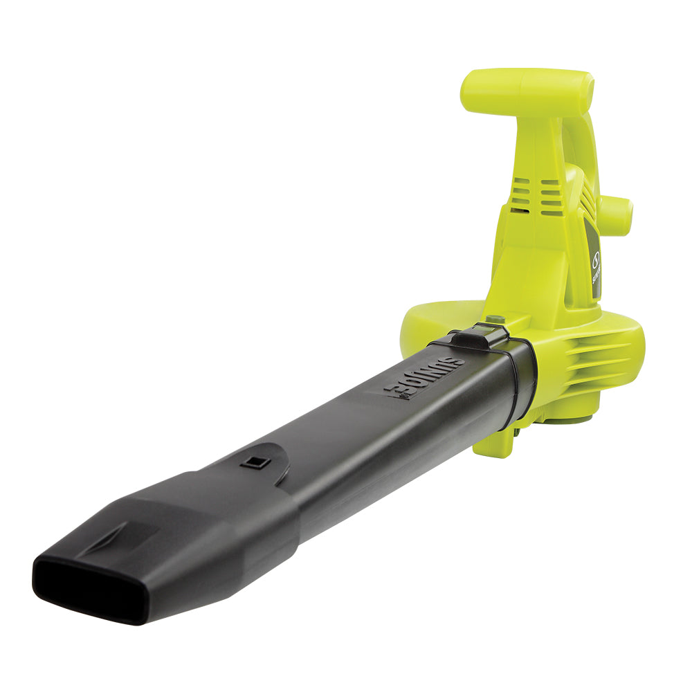 Sun Joe 13-amp 3-in-1 Electric Leaf Blower, Vacuum, and Mulcher with the blower attachment and no bag.