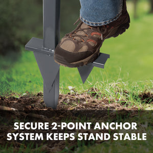 Instillation of aqua joe hose stand into soft ground