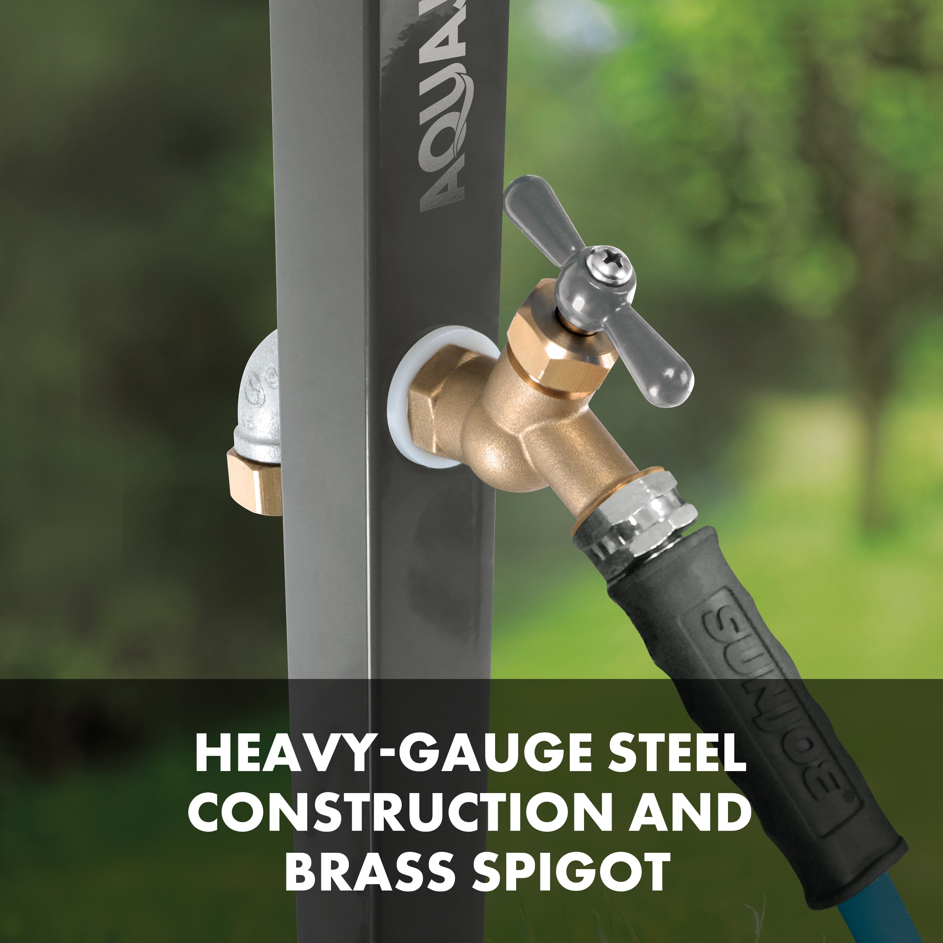 Heavy gauge spigot of aqua joe hose stand