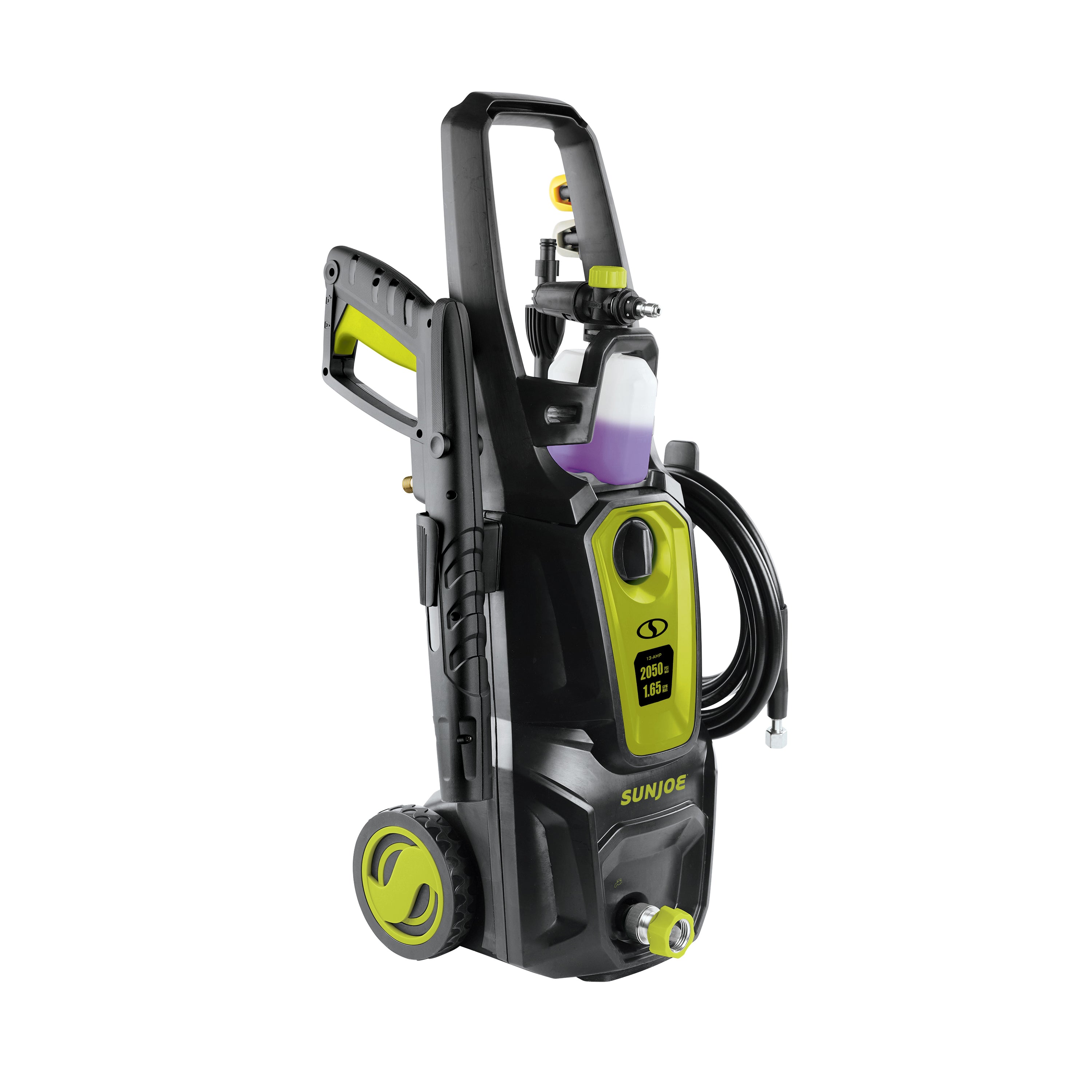 Left-angled view of the Sun Joe 13-amp 2050 PSI Electric Pressure Washer.