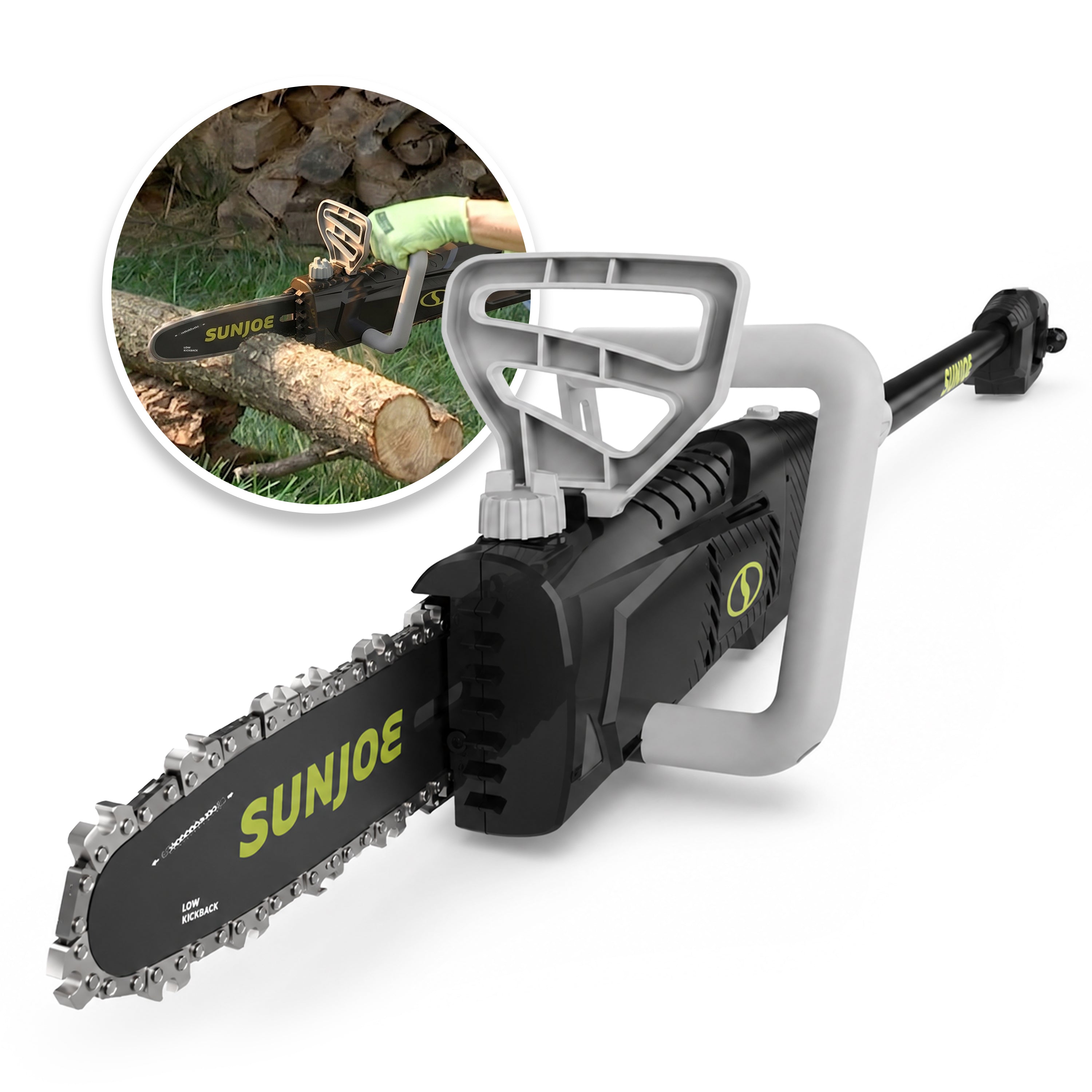Sun Joe SWJ805E 2-in-1 Convert. Electric Telescoping Pole Chain + Saw