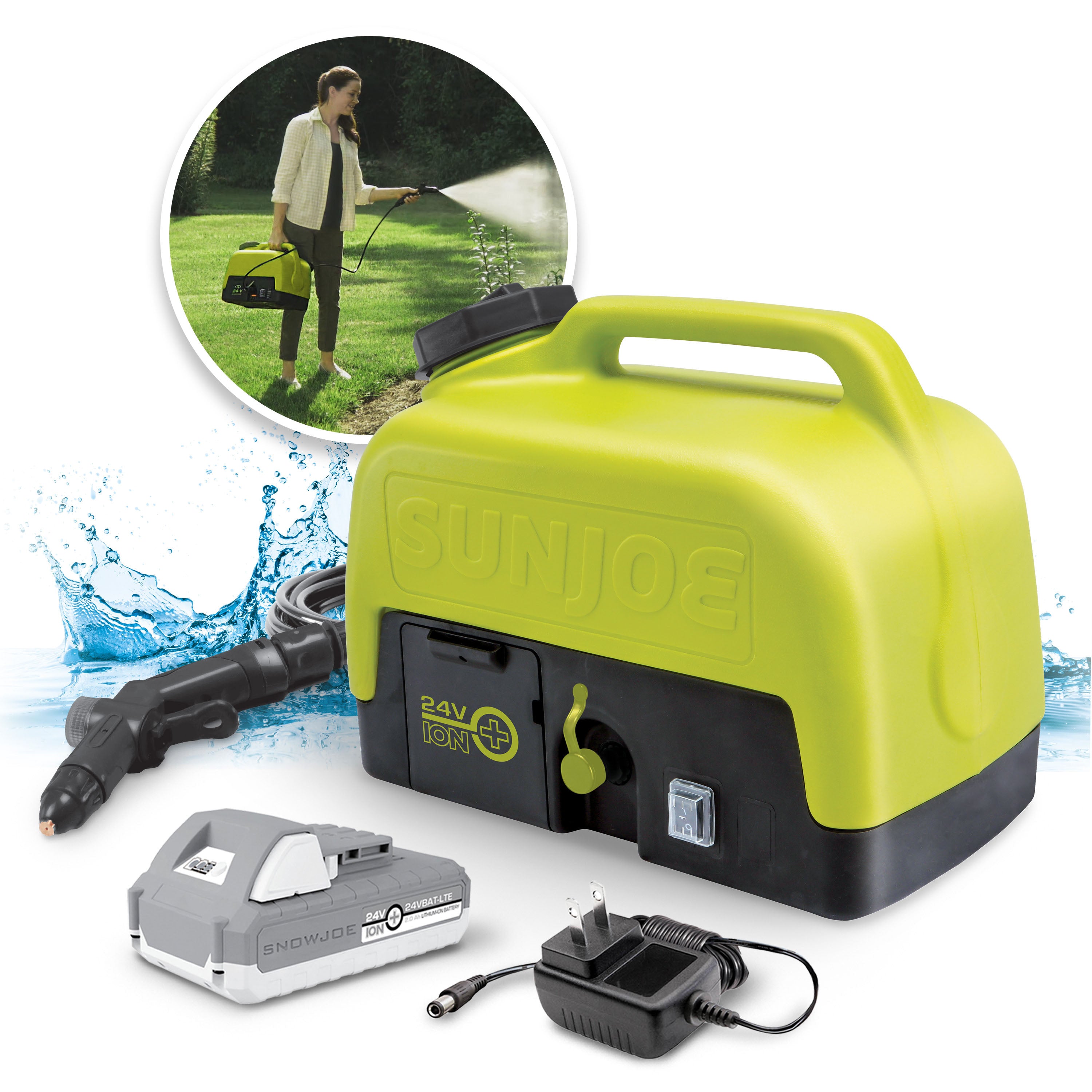Sun Joe Portable Sink/Shower Spray Washer Kit, Cordless (WA24C-LTE)