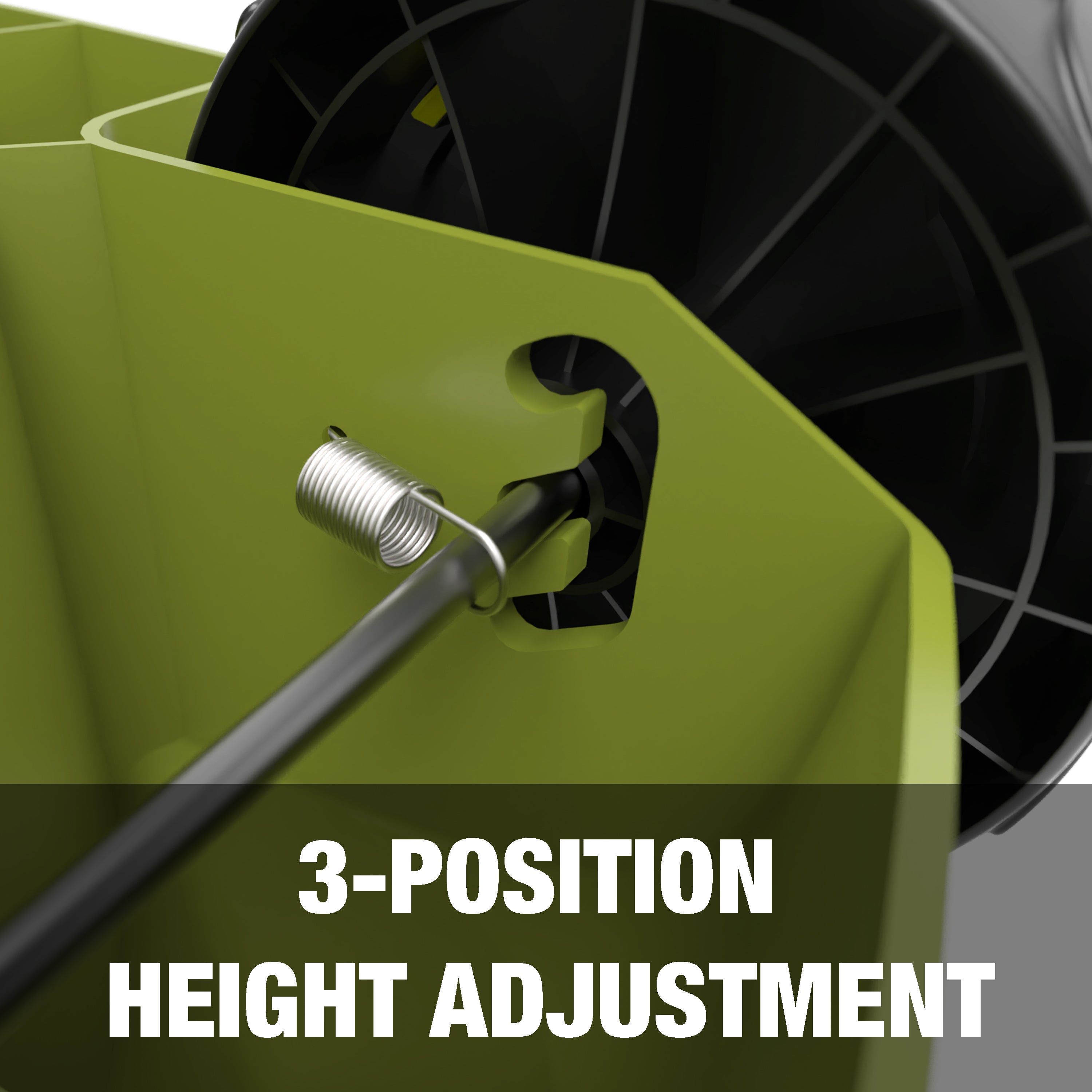 3-position height adjustment.