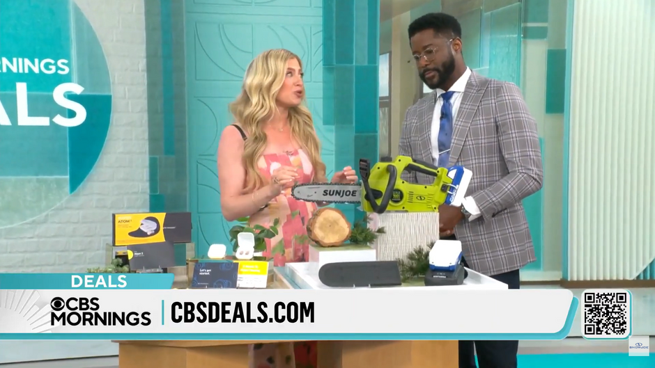 CBS Mornings Featuring Sun Joe Cordless Chain Saw