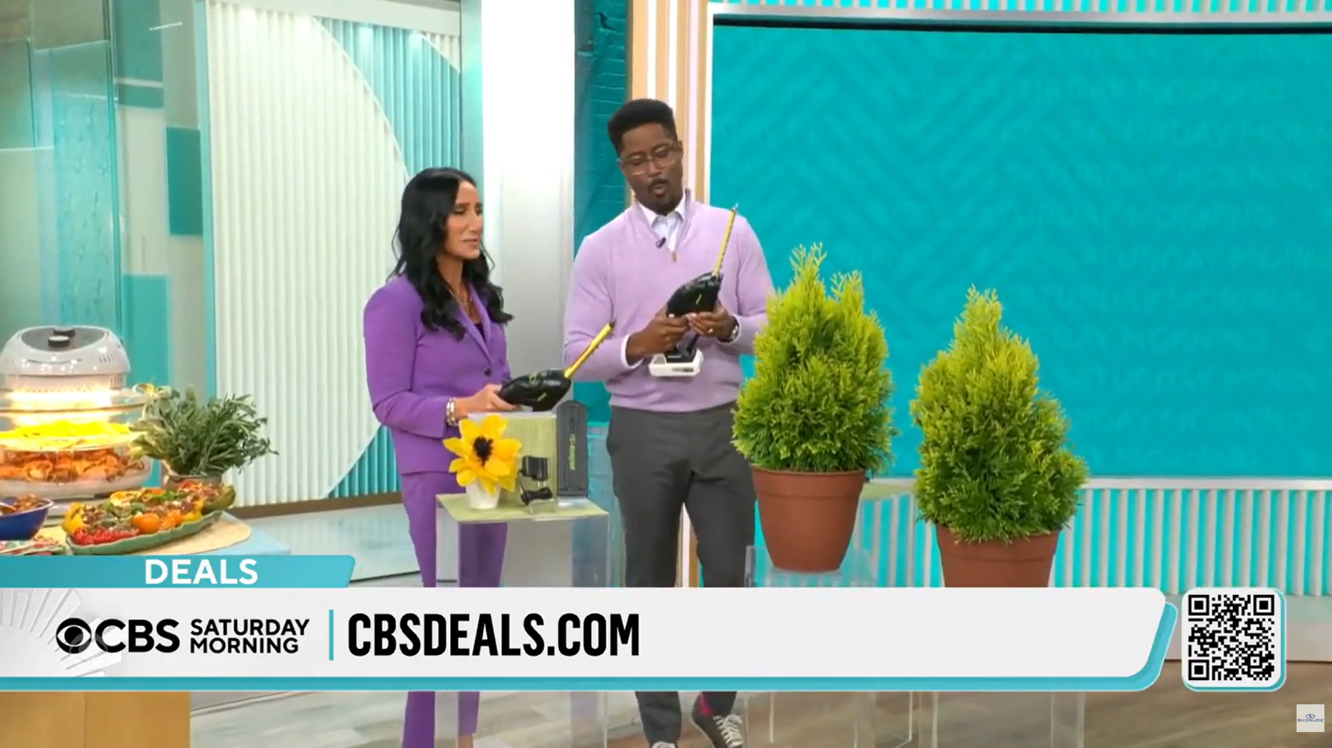 CBS Saturday Mornings Featuring Sun Joe Cordless Trimmer + Shrubber