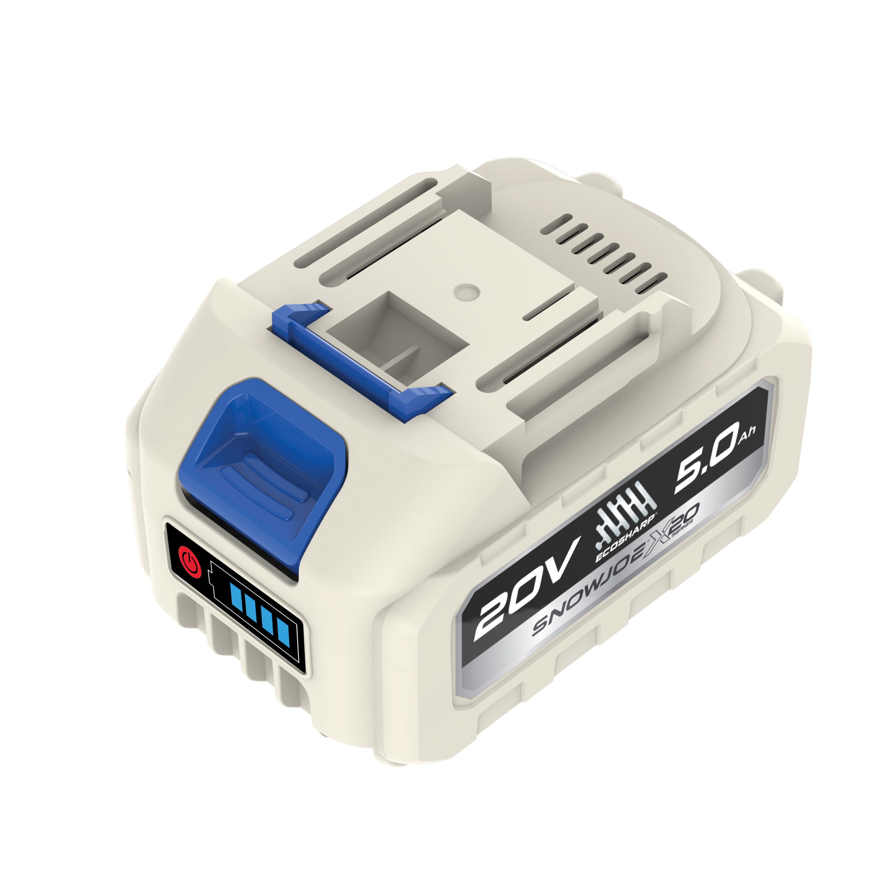 Sun Joe X20-Series 20-Volt* 5000-mAh (5-Amp hour) Lithium-ION Battery | For Use with Universal ECOSHARP® Devices | w/LED Indicator