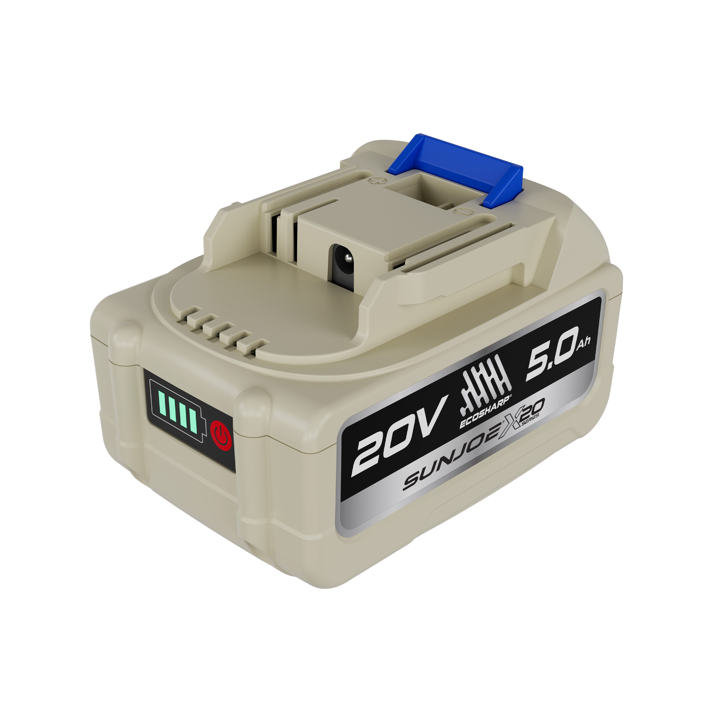 Sun Joe X20-Series 20-Volt* 5000-mAh (5-Amp hour) Lithium-ION Battery | For Use with Universal ECOSHARP® Devices | w/LED Indicator