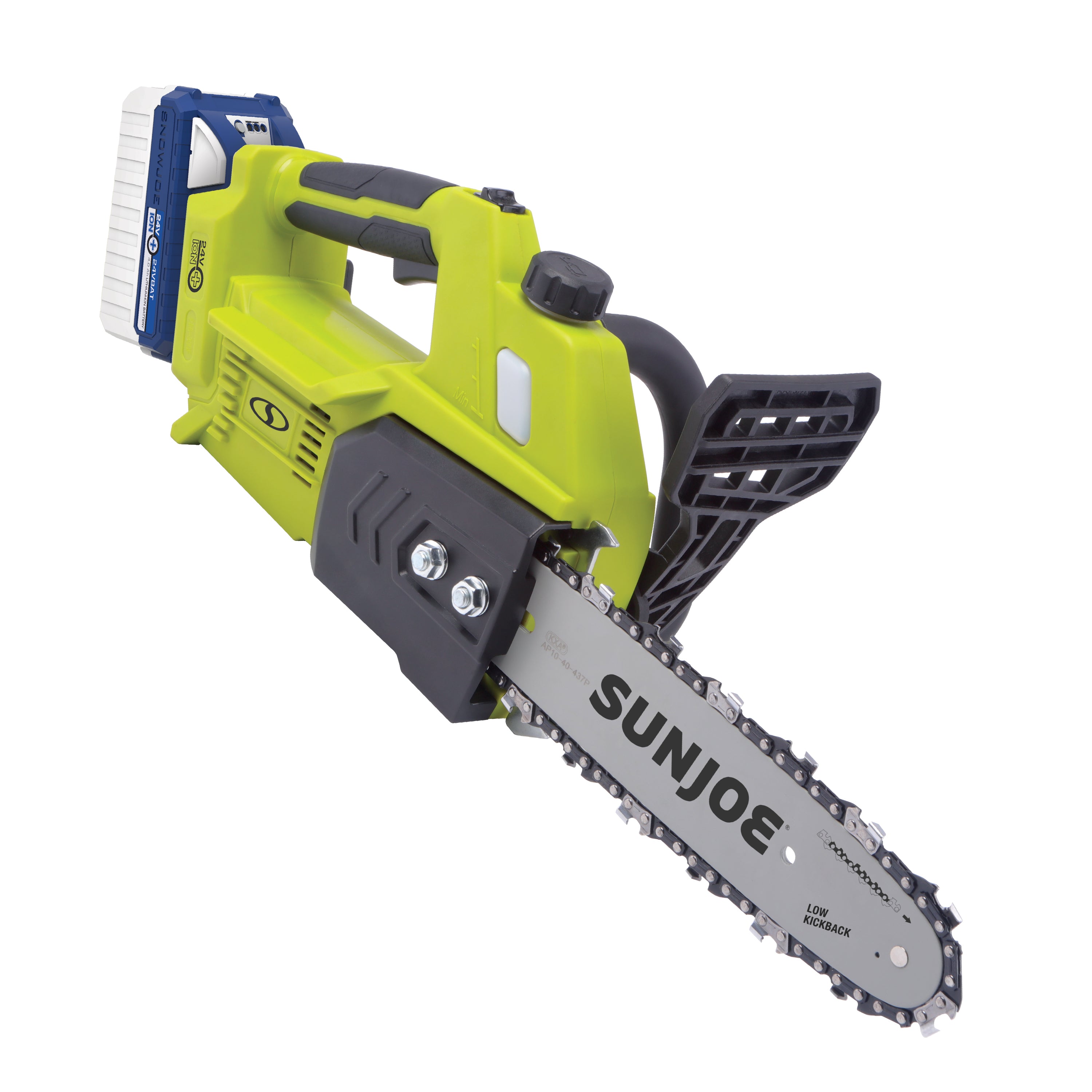 Sun Joe 24-Volt* IONMAX Cordless Self-Oiling Chain Saw Kit | 10-inch | Tool-Less Bar/Chain Tension | W/ 4.0-Ah Battery + Charger (Green)