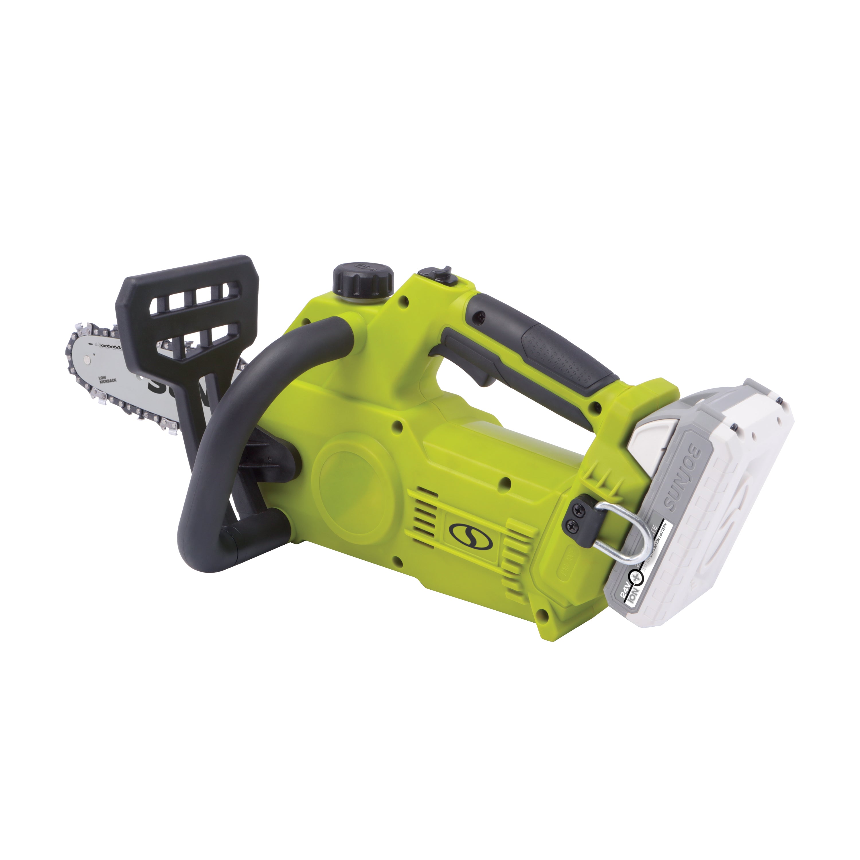 Sun Joe 24-Volt* IONMAX Cordless Self-Oiling Chain Saw Kit | 10-inch | Tool-Less Bar/Chain Tension | W/ 4.0-Ah Battery + Charger (Green)