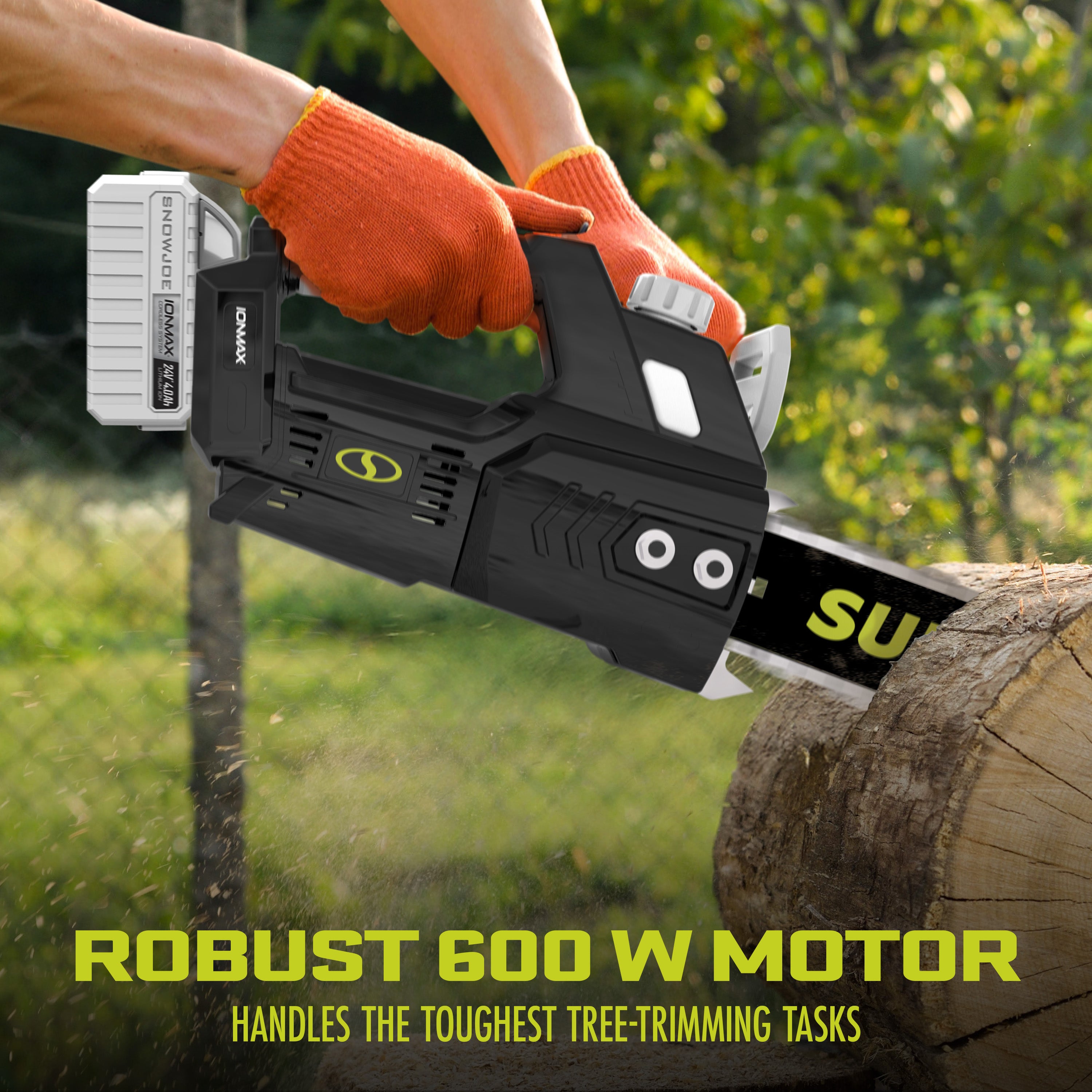 Sun Joe 24-Volt* IONMAX Cordless Chain Saw Kit | 10-inch | W/ 4.0-Ah Battery + Charger
