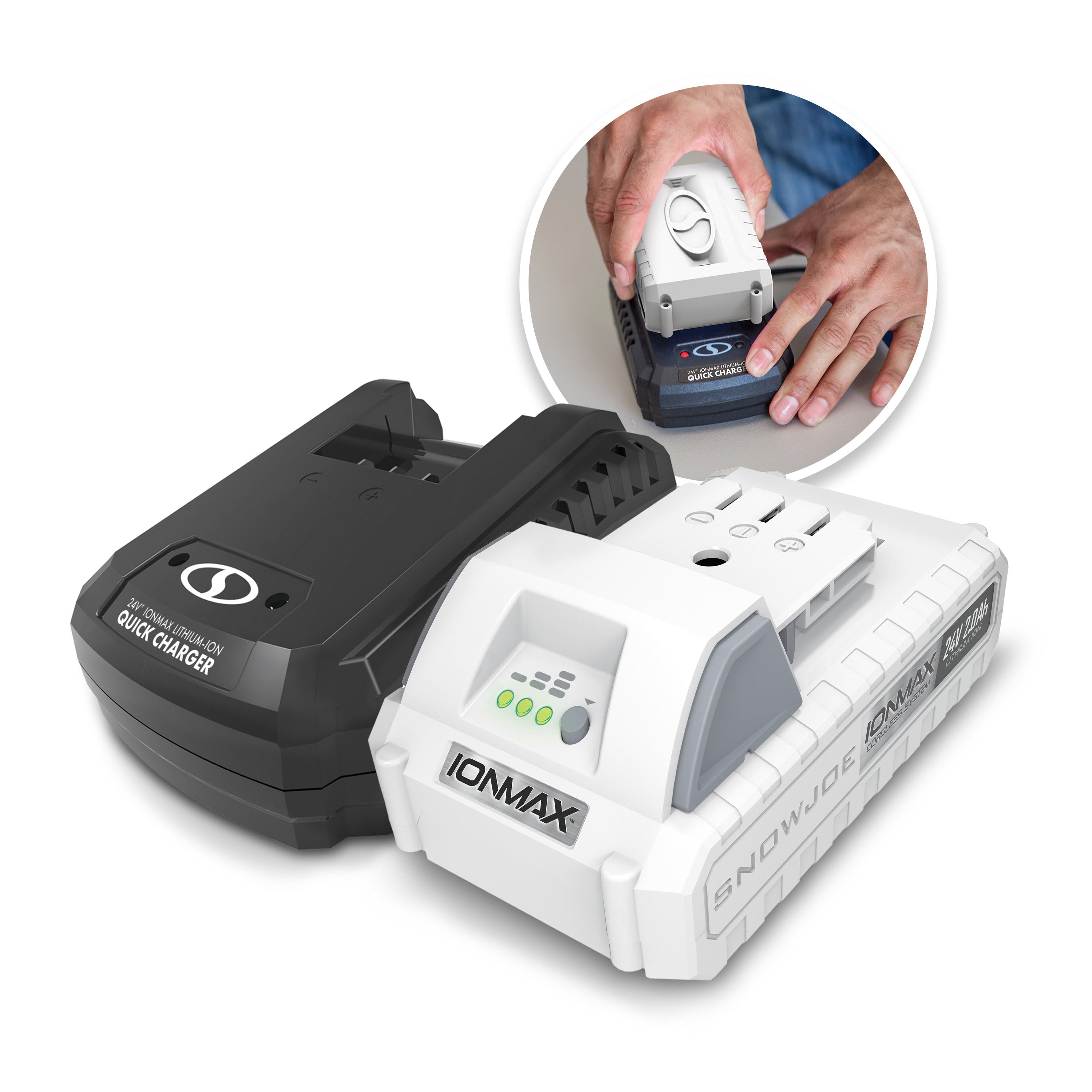 Snow Joe + Sun Joe CERTIFIED AUTHENTIC 24-Volt* IONMAX Starter Kit | W/ Battery + Quick Charger