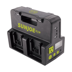 Sun Joe 24-Volt Cordless Hot-Swap Powered Inverter Generator Power Station.