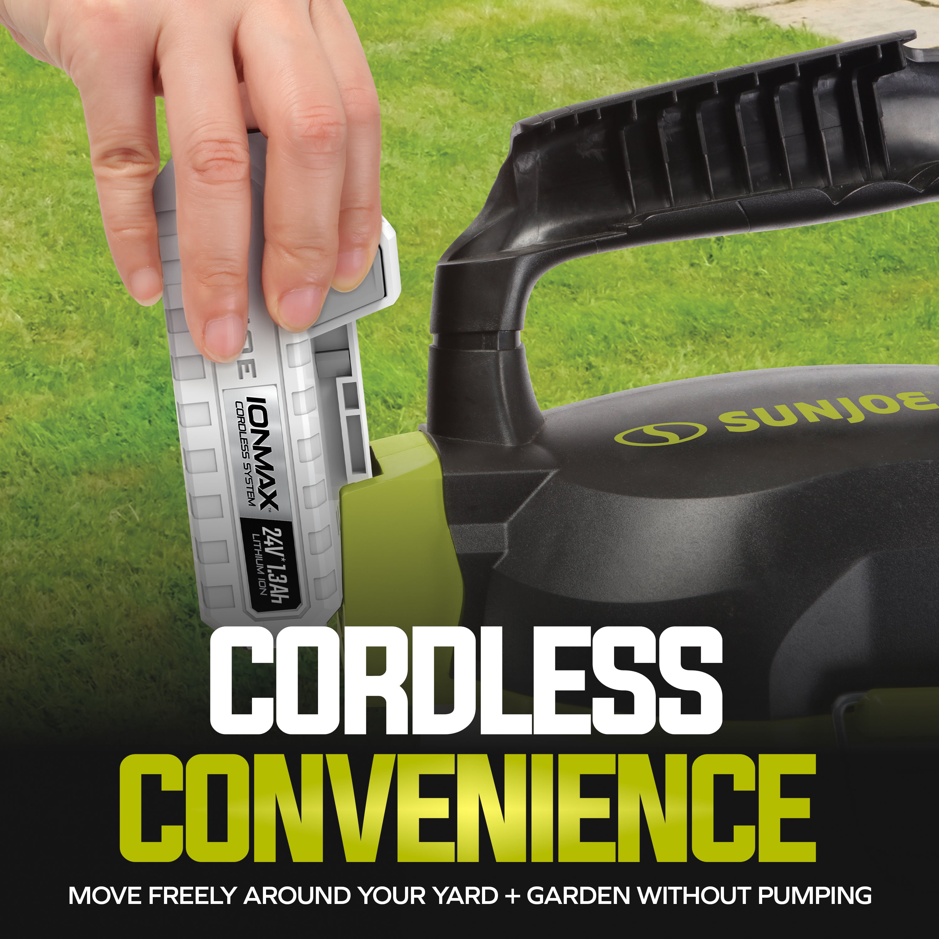 Sun Joe 24V IONMAX Cordless Electric Garden Sprayer, 1-Gallon Battery-Powered Multi-Use Lawn/Plant Sprayer + Watering Can | w/ Adjustable Wand +  Charger