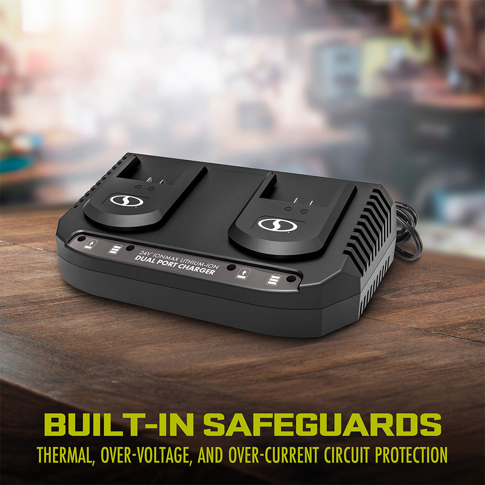 Sun Joe 24-Volt* IONMAX Cordless Garden Combo Kit | Leaf Blower | Grass Trimmer | Hedge Trimmer | W/ 2 x 2.0-Ah Batteries + Charger