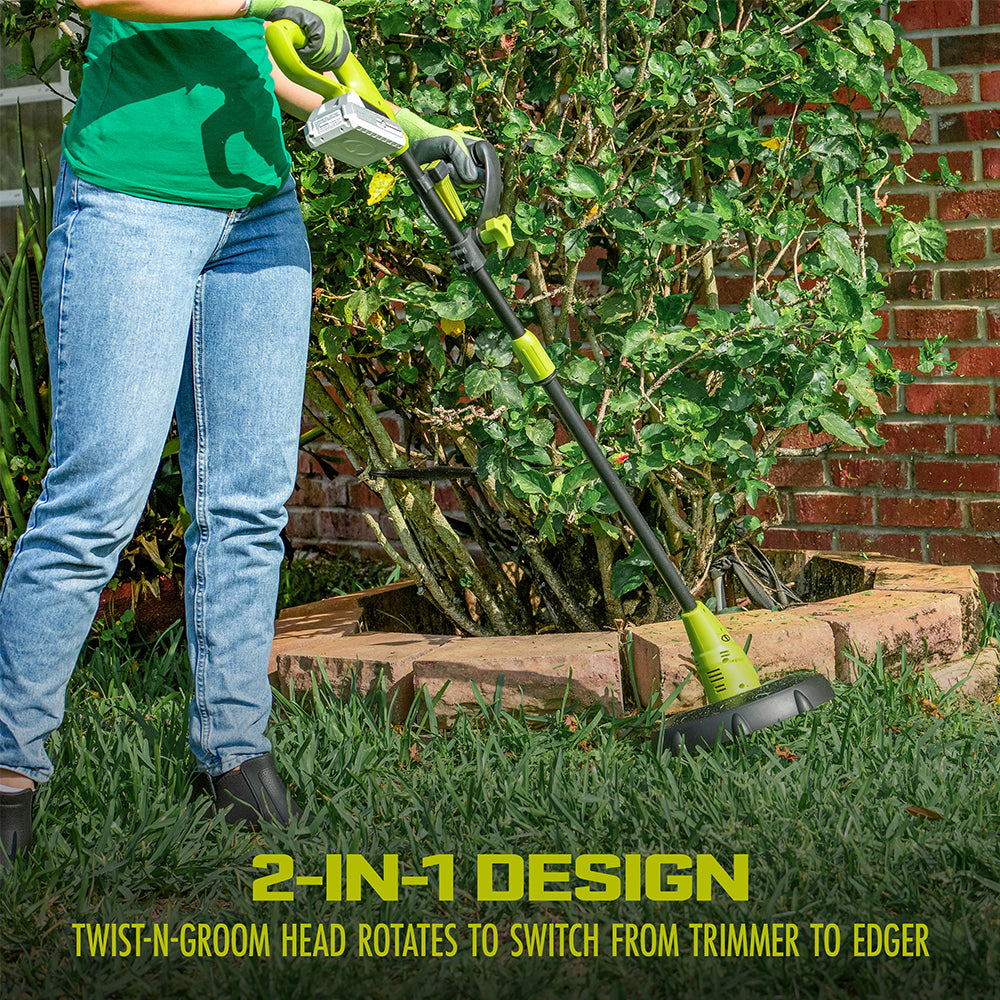 Sun Joe 24-Volt* IONMAX Cordless Garden Combo Kit | Leaf Blower | Grass Trimmer | Hedge Trimmer | W/ 2 x 2.0-Ah Batteries + Charger