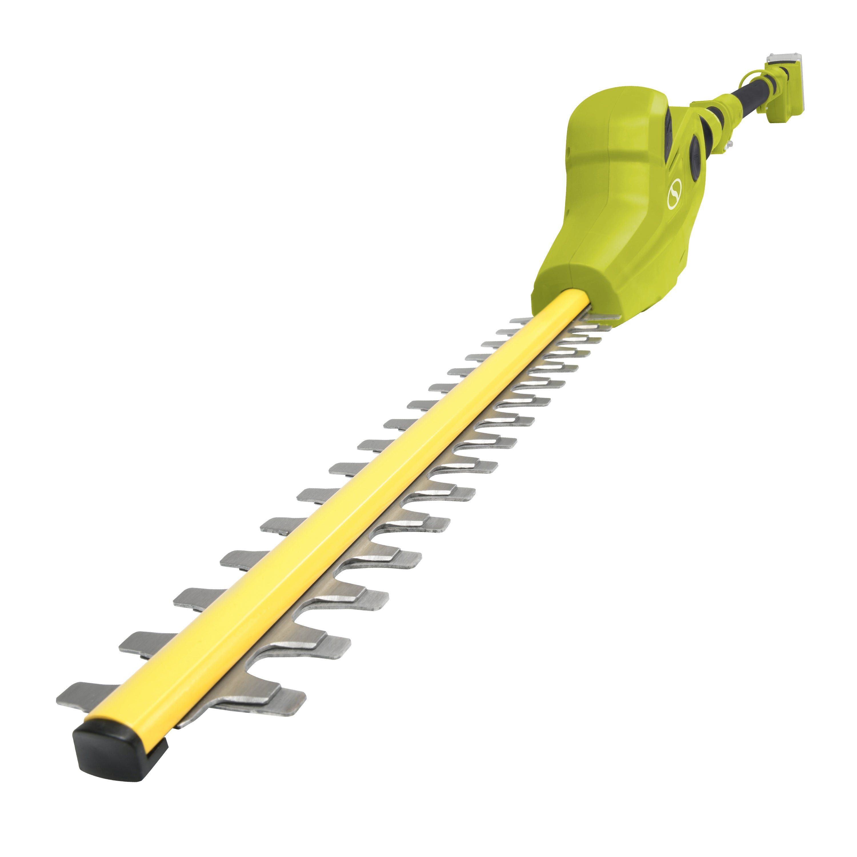 Sun Joe 24-volt cordless 17-inch pole hedge trimmer.