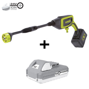 Sun Joe 24-Volt Cordless Power Cleaner plus a Snow Joe 24-Volt 2.0-Ah lithium-ion battery.