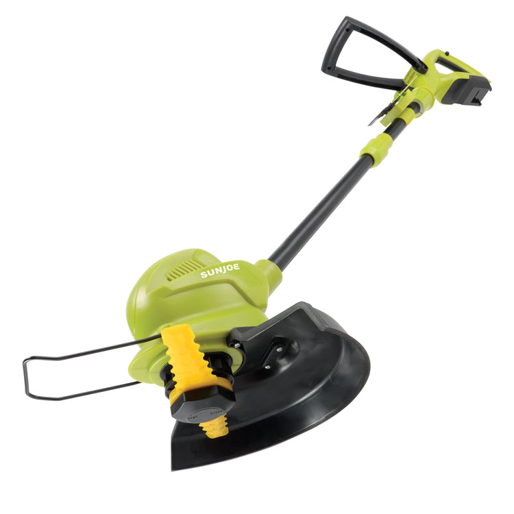 Sun Joe 24-Volt Cordless 10-inch Stringless Grass Trimmer.