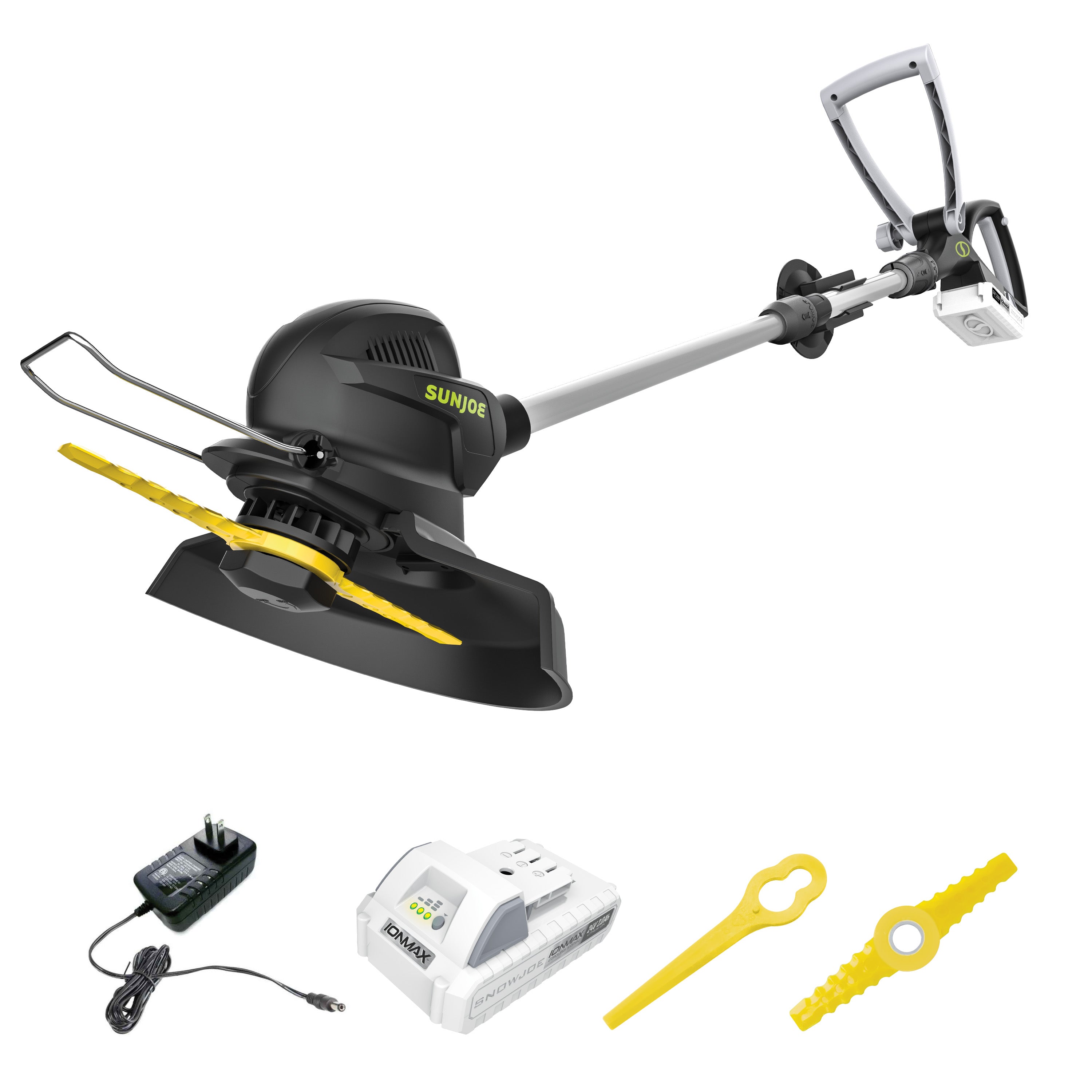 Sun Joe 24-Volt* IONMAX Cordless SharperBlade Stringless Lawn Trimmer Kit | 10-inch | W/ 2.0-Ah Battery + Charger