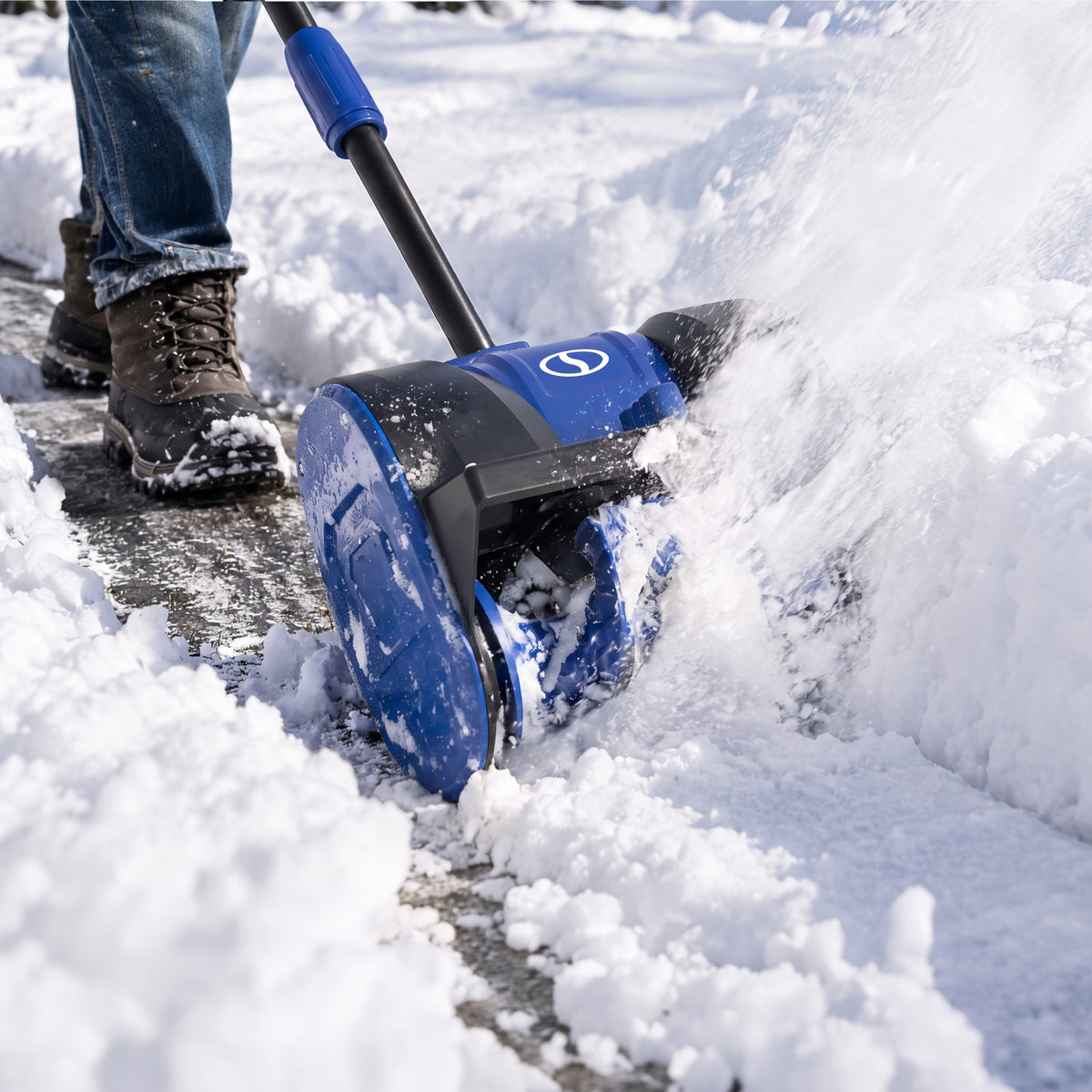 Snow Joe cordless snow shovel lifestyle image one