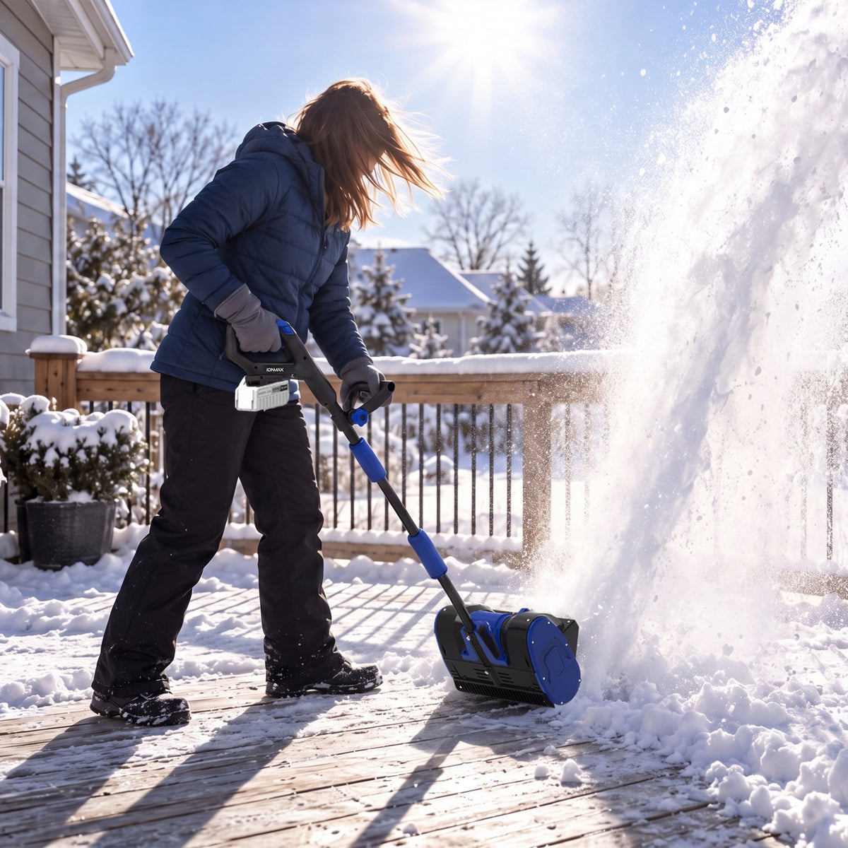 Snow Joe cordless snow shovel lifestyle image four