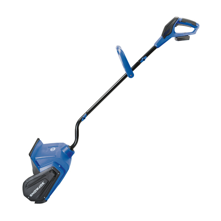 Side view of the Snow Joe 24-volt cordless 13-inch snow shovel kit.