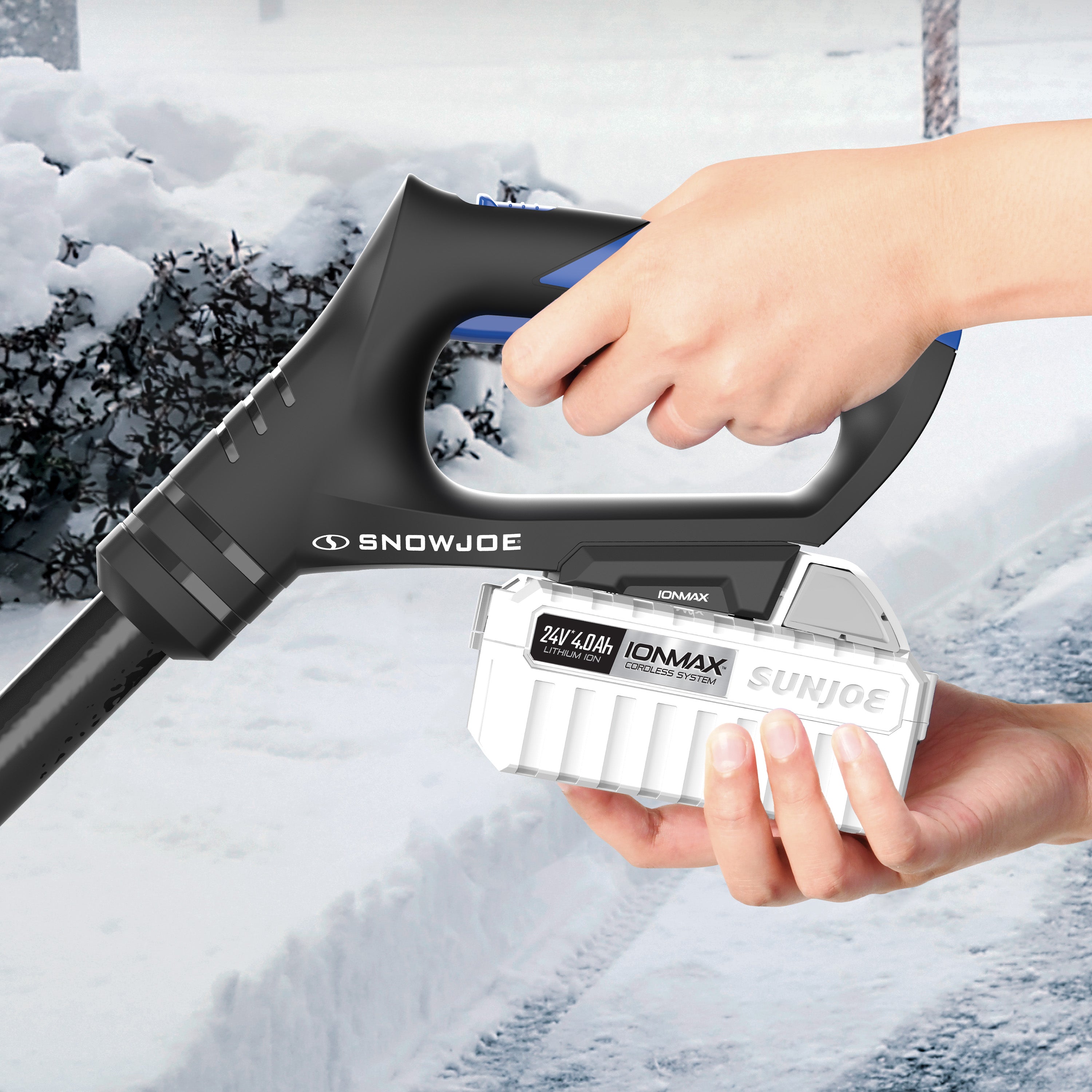 Snow Joe 24-Volt* IONMAX Cordless Snow Shovel Bundle | W/ 4.0-Ah Battery, Charger, Cover, Ice Scraper and Extended Warranty | CUT THE CORD®