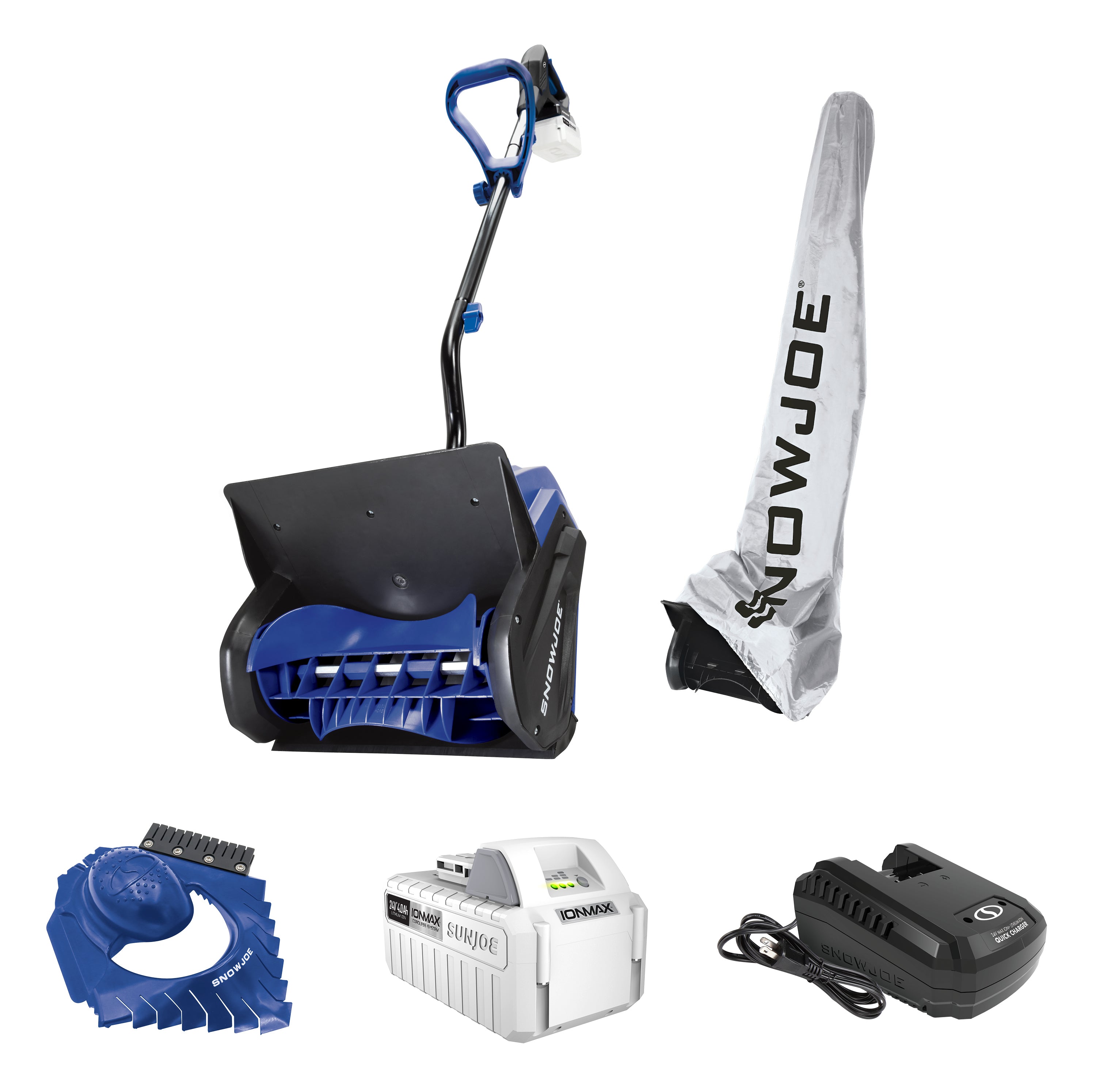 Snow Joe 24V-SS13-TV1 24-Volt* IONMAX Cordless Snow Shovel Bundle | W/ 4.0-Ah Battery, Charger, Cover, Ice Scraper and Extended Warranty
