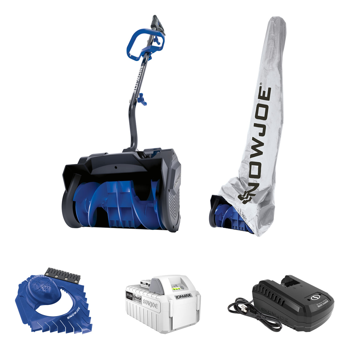 Snow Joe 24-Volt* IONMAX Cordless Snow Shovel Bundle | W/ 4.0-Ah Battery, Charger, Cover, Ice Scraper and Extended Warranty | CUT THE CORD®