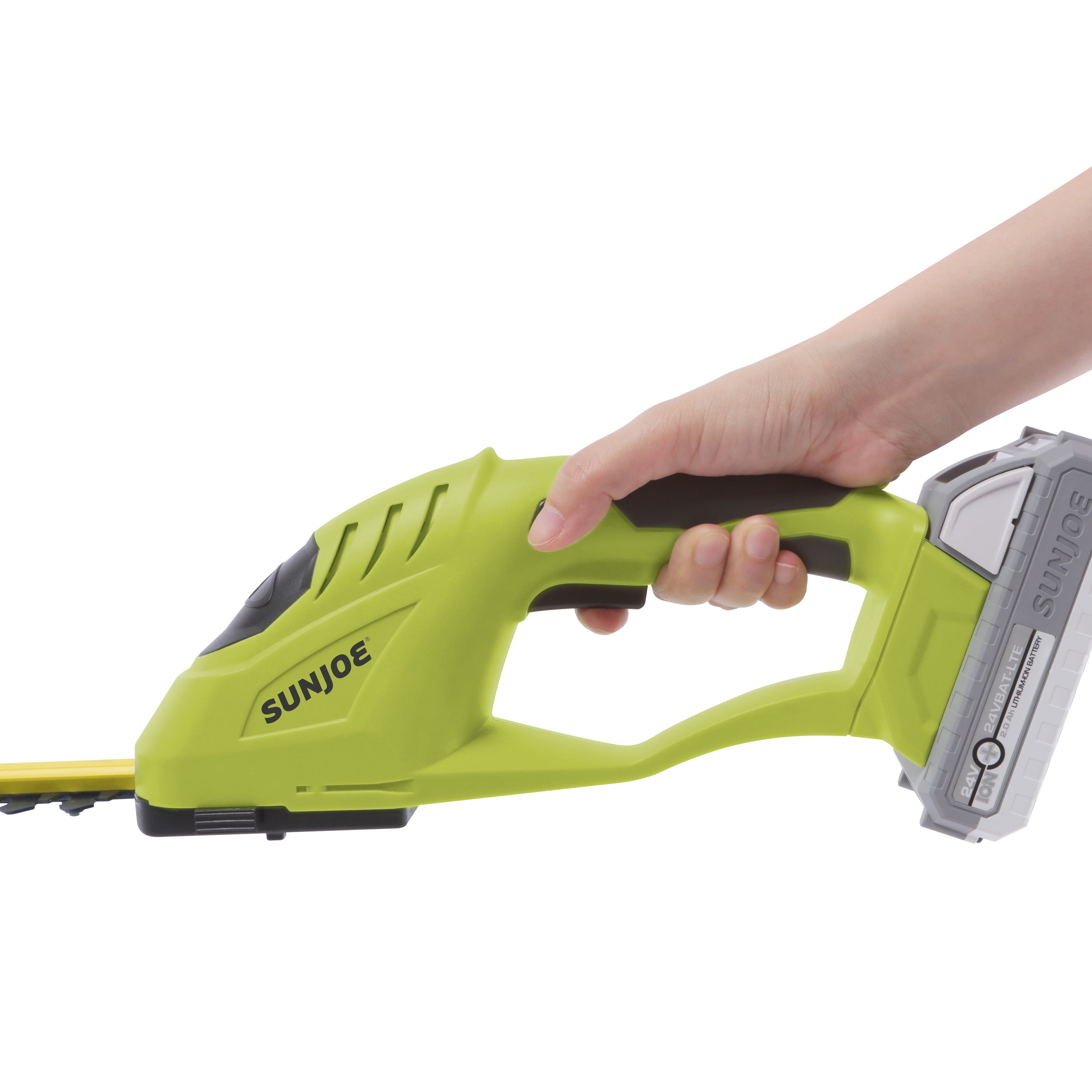 Sun Joe 24V-HT-PRN-LTE 24-Volt* Cordless Handheld Hedger + Pruner | W/ 2.0-Ah Battery + Charger