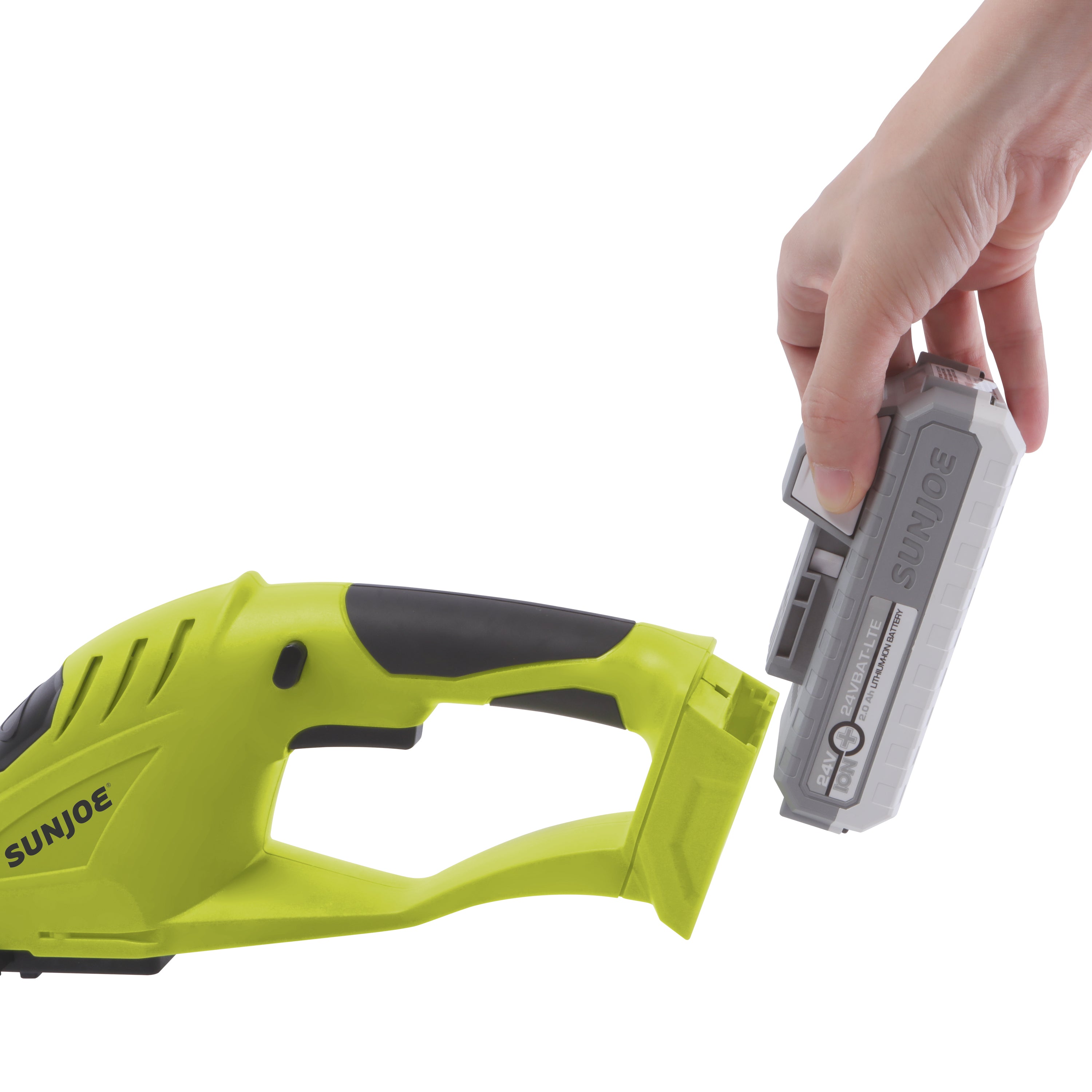 Sun Joe 24V-HT-PRN-LTE 24-Volt* Cordless Handheld Hedger + Pruner | W/ 2.0-Ah Battery + Charger