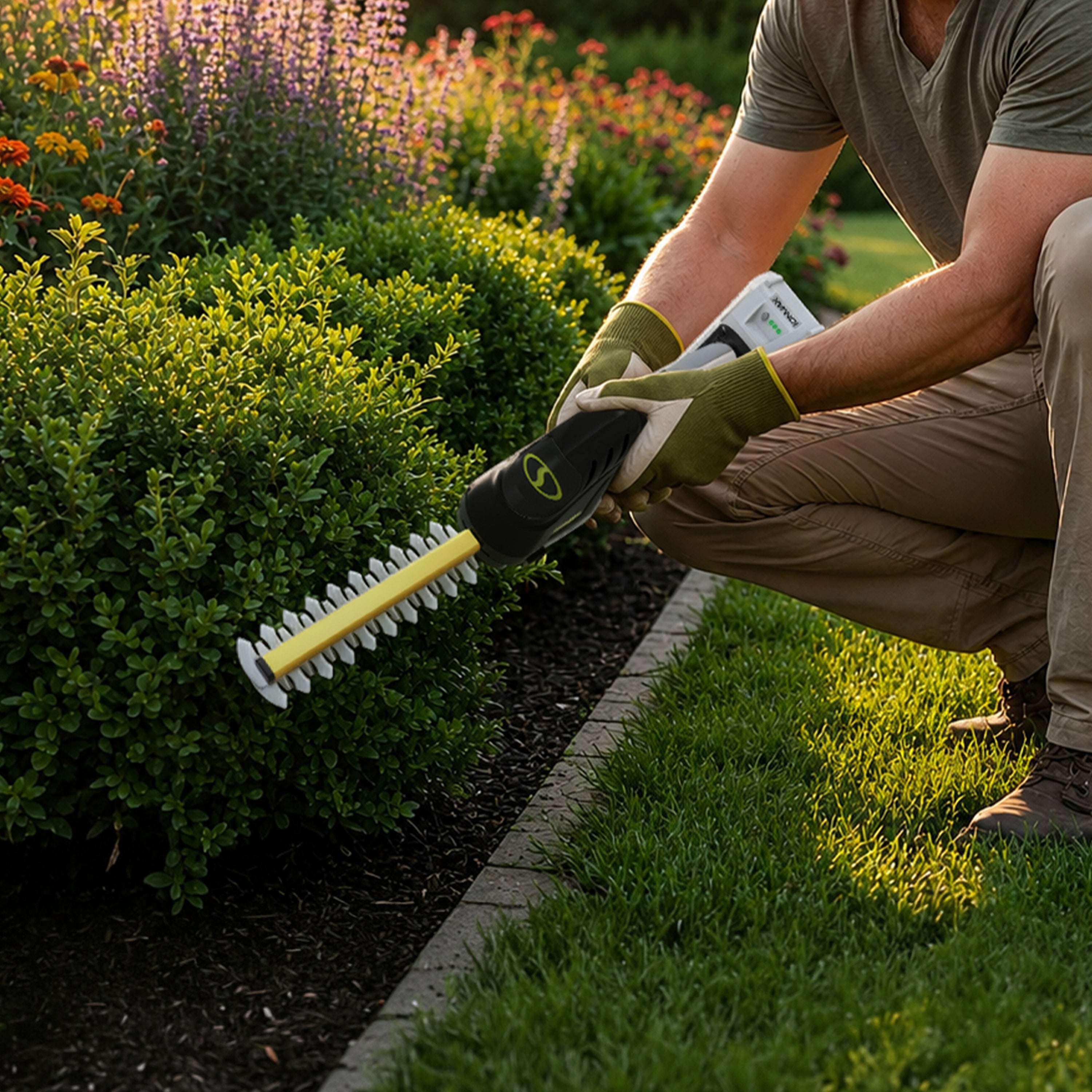 Sun Joe 24-Volt* IONMAX Cordless Handheld Shrubber + Trimmer Kit | 7-Inch | W/ 2.0-Ah Battery + Charger