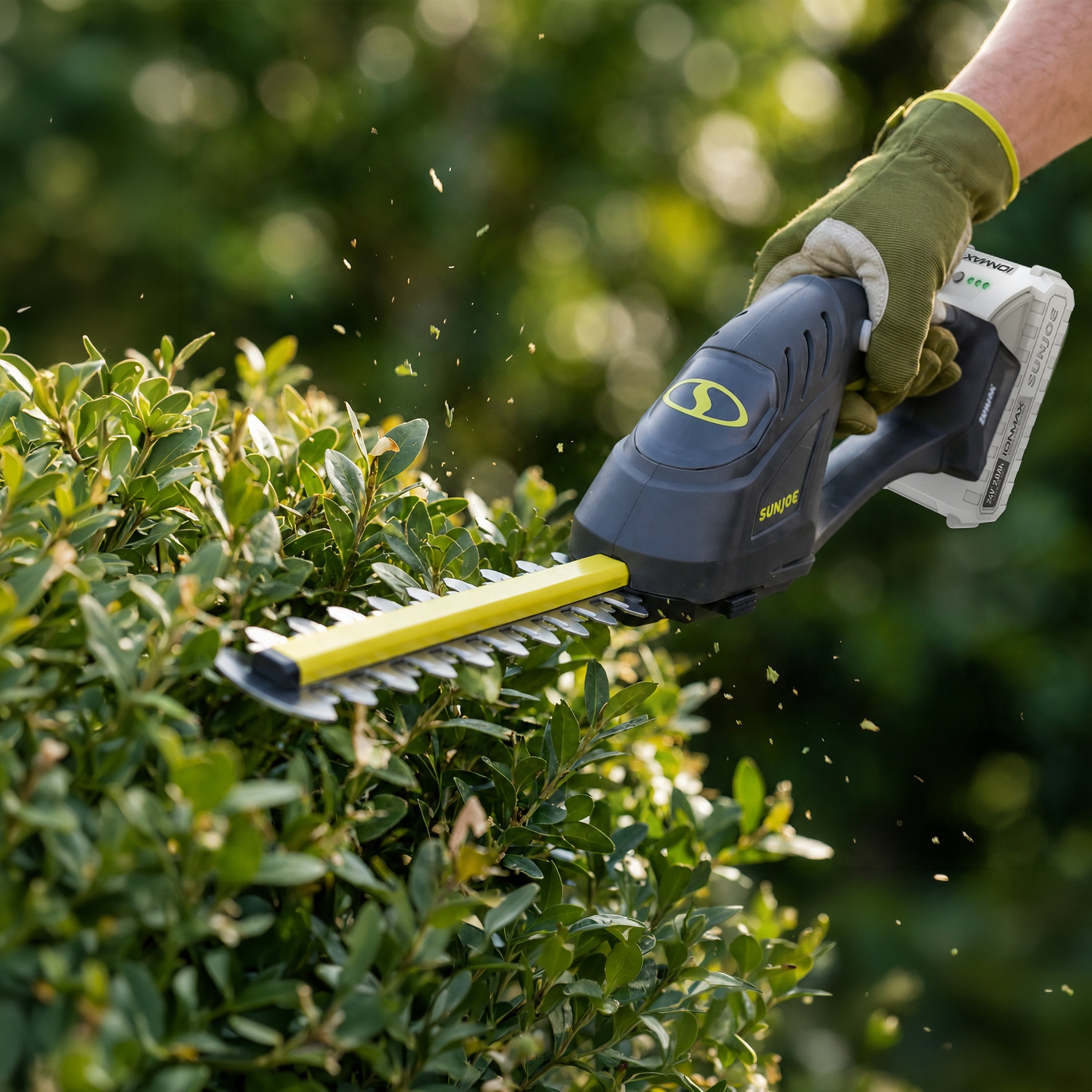 Sun Joe 24-Volt* IONMAX Cordless Handheld Shrubber + Trimmer Kit | 7-Inch | W/ 2.0-Ah Battery + Charger