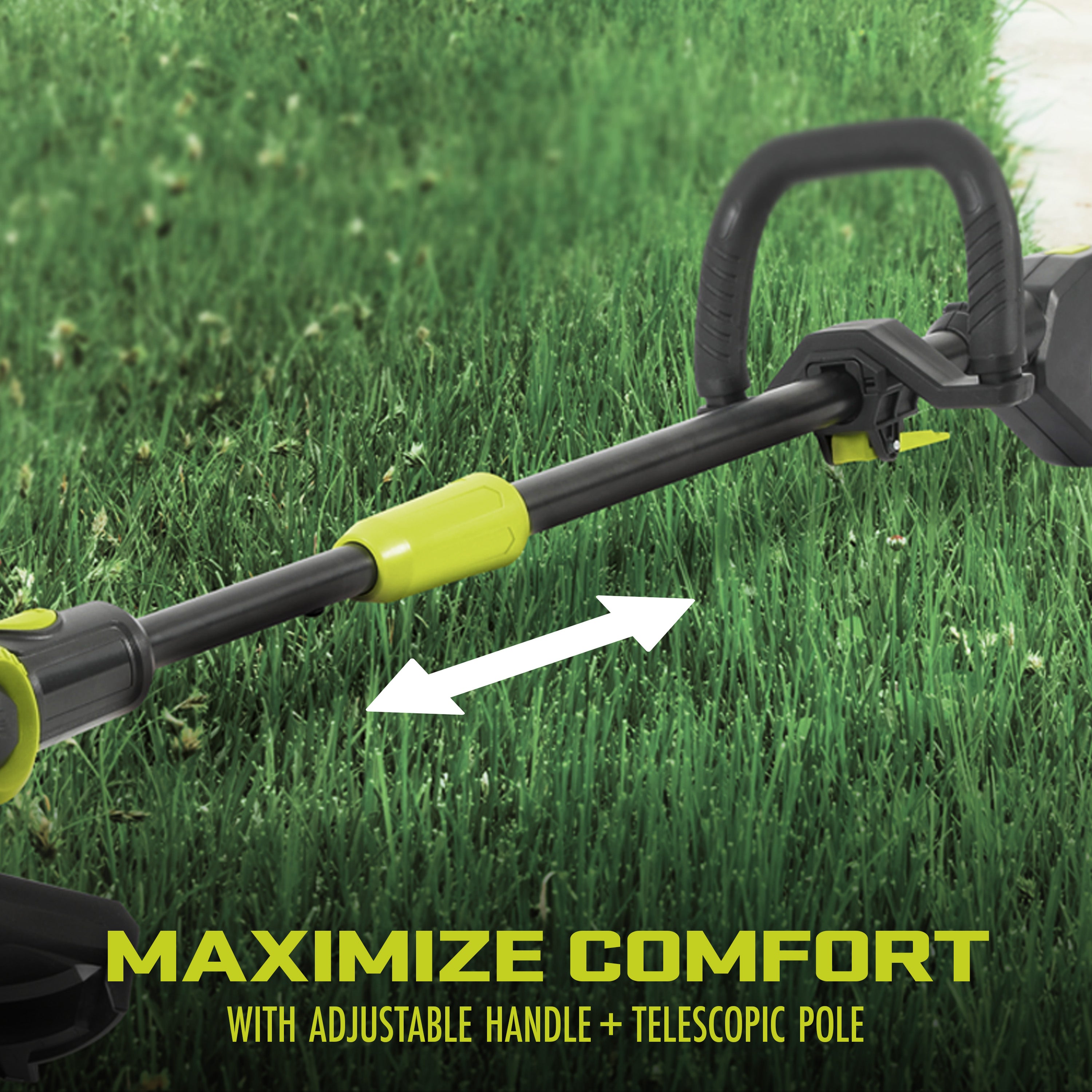 Maximize Comfort with Adjustable Handle + Telescopic Pole