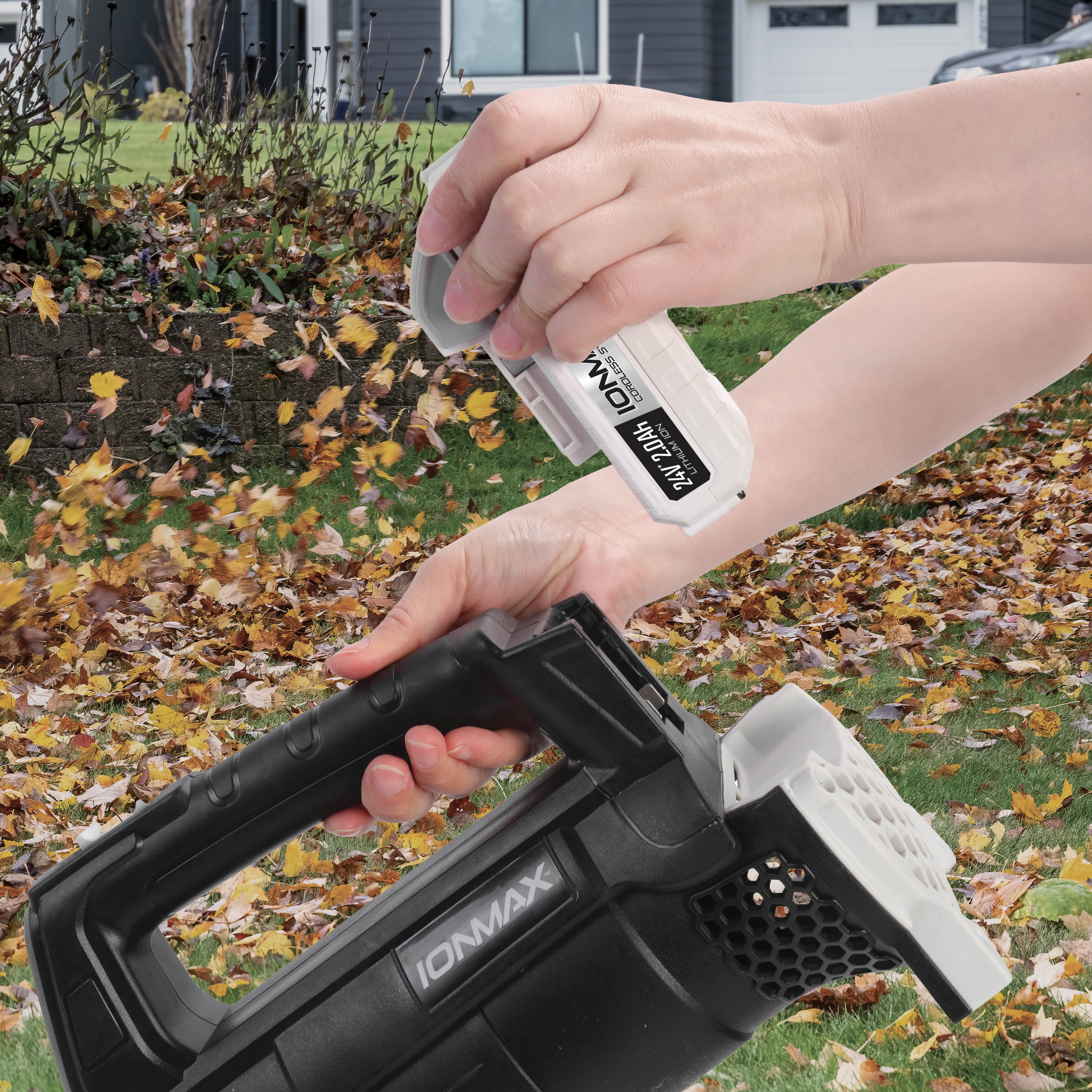 Sun Joe 24-Volt* IONMAX Cordless Leaf Blower + Grass Trimmer Bundle |