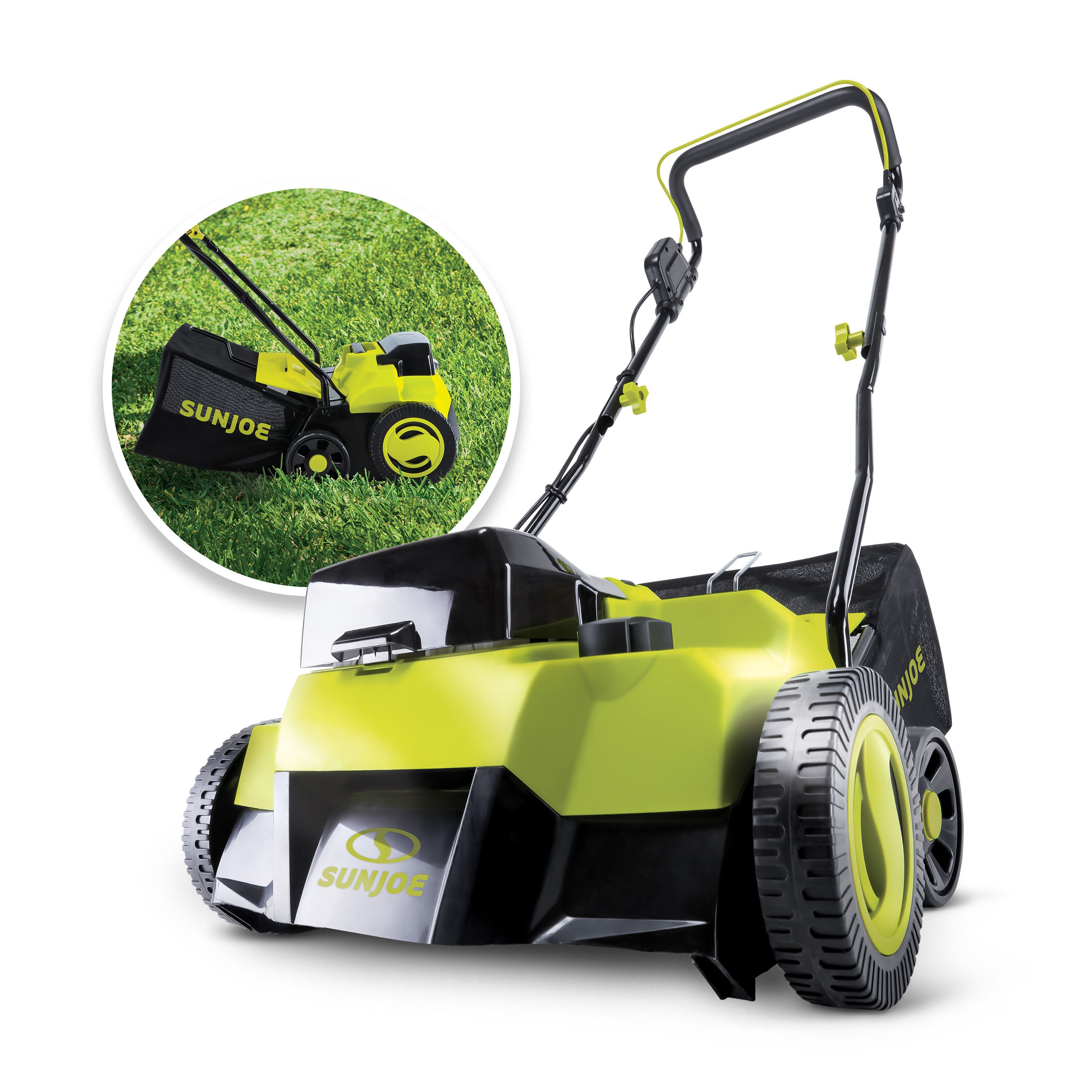 Sun Joe 24V-X2-DTS15 24-Volt* Cordless Scarifier + Dethatcher | 5-Depth Positions | 14-inch | Brushless Motor