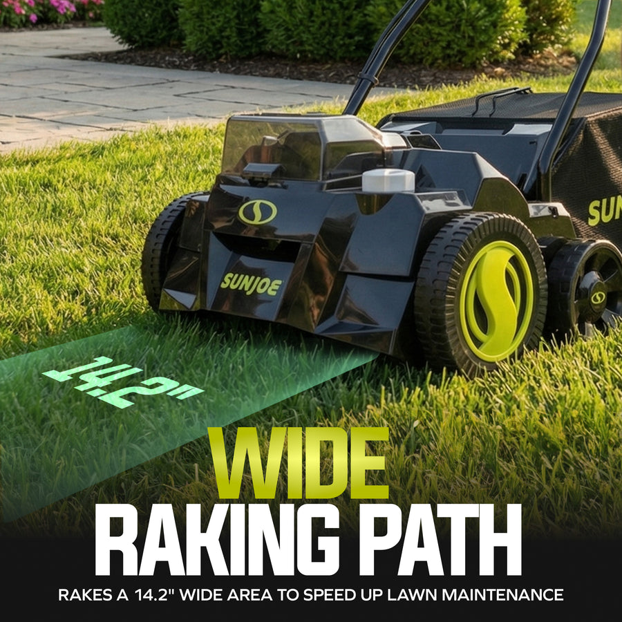 Sun Joe 24V-X2-DTS15 wide raking path image