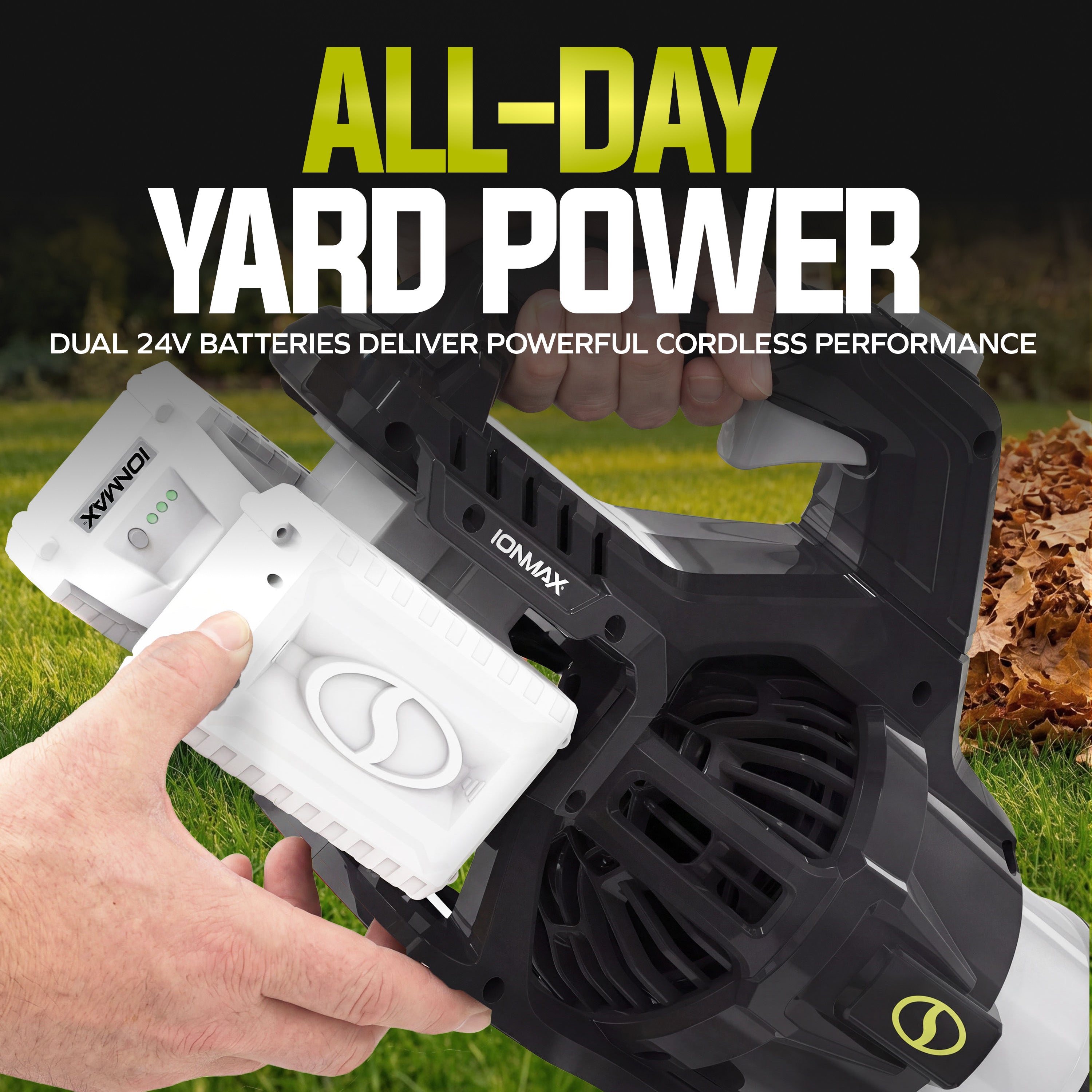 Sun Joe Cordless Brushless Turbine Jet Blower | W/ 2 x 2.0-Ah Batteries + Charger