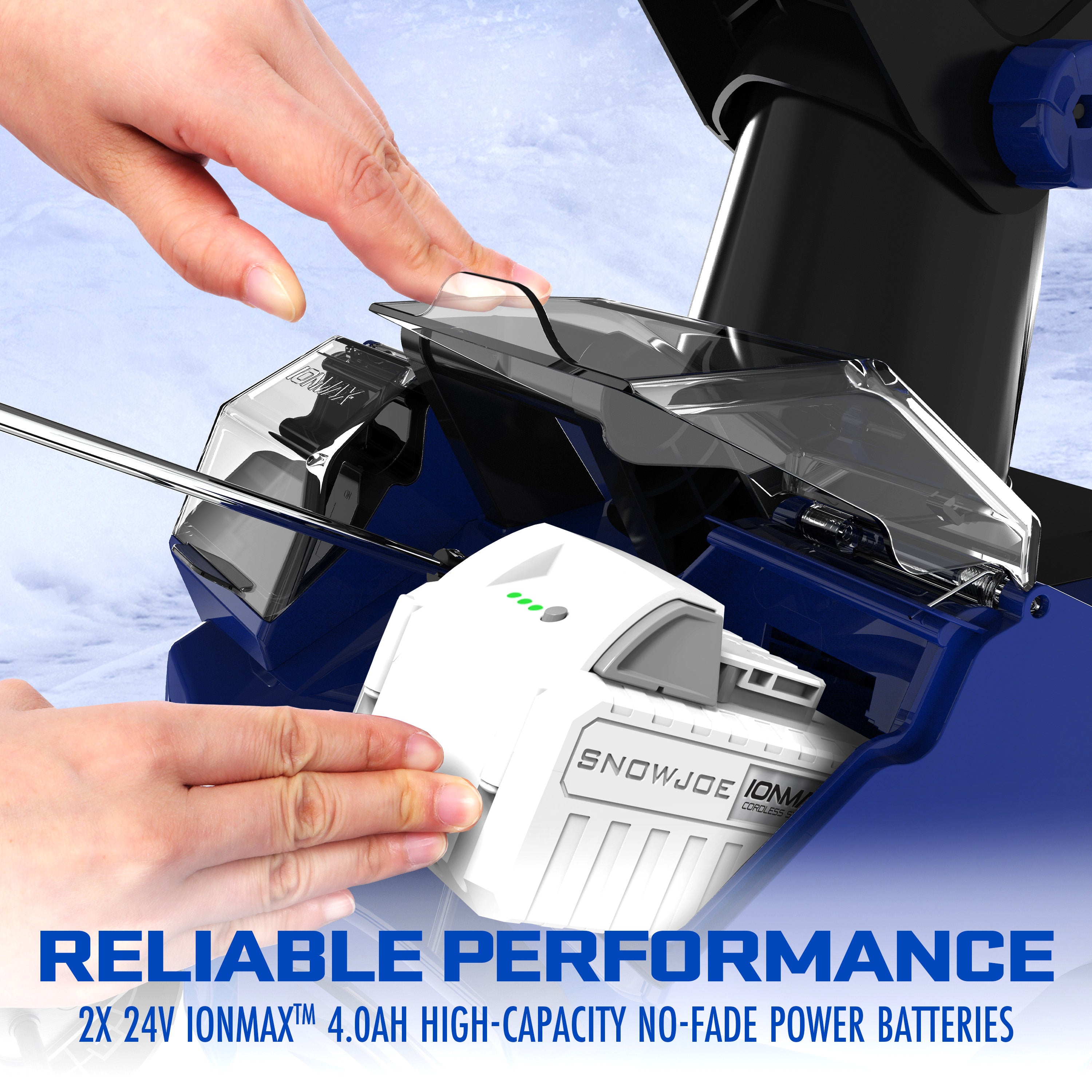 Snow Joe 24V-X2-SB18-TV1 48-Volt* IONMAX Snow Blower Bundle | W/ 2 x 4.0-Ah Batteries, Dual Port Charger, Cover, Ice Scraper, and Extended Warranty